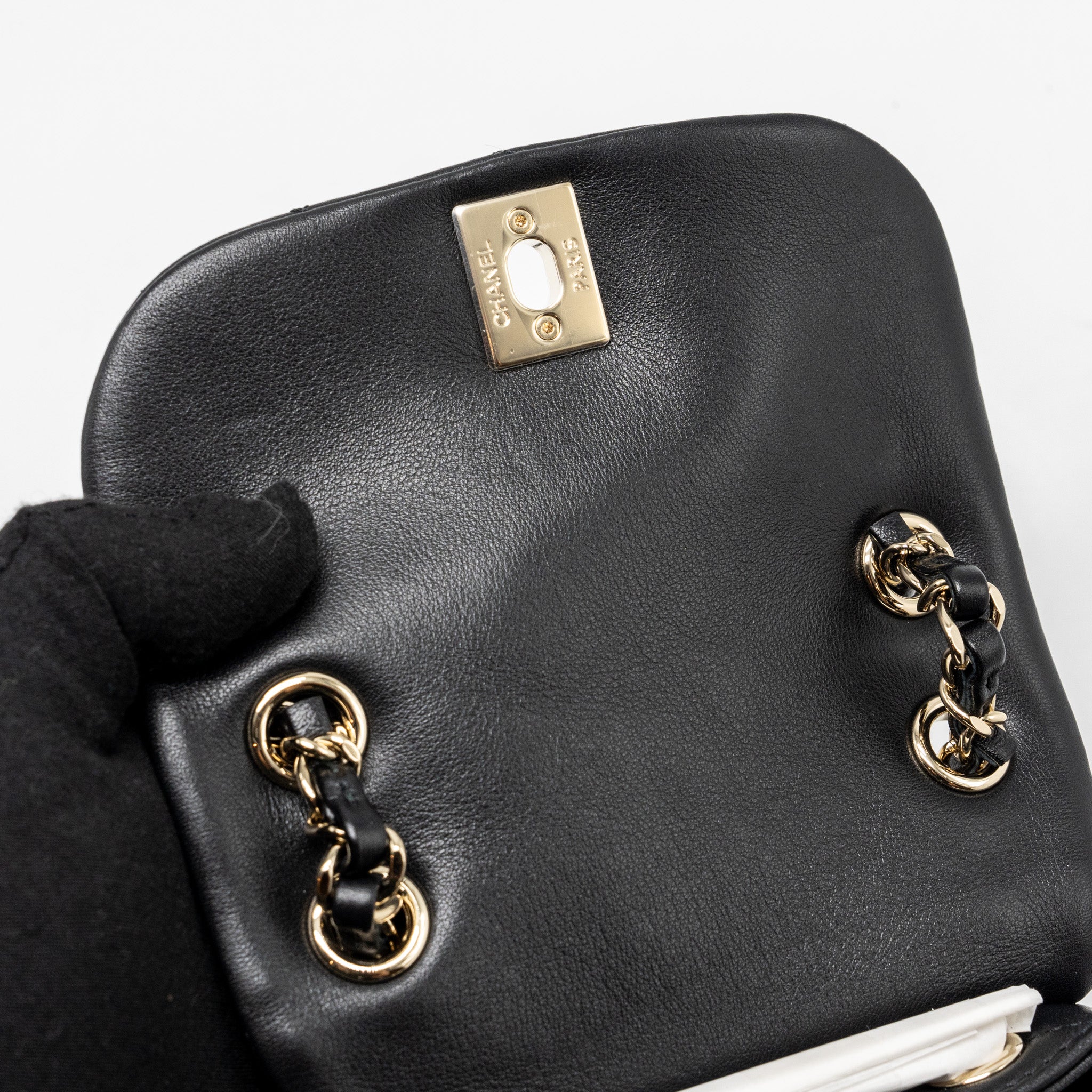 Chanel 24P Mini Duma Backpack Calfskin Black LGHW (Microchip) - Image 11
