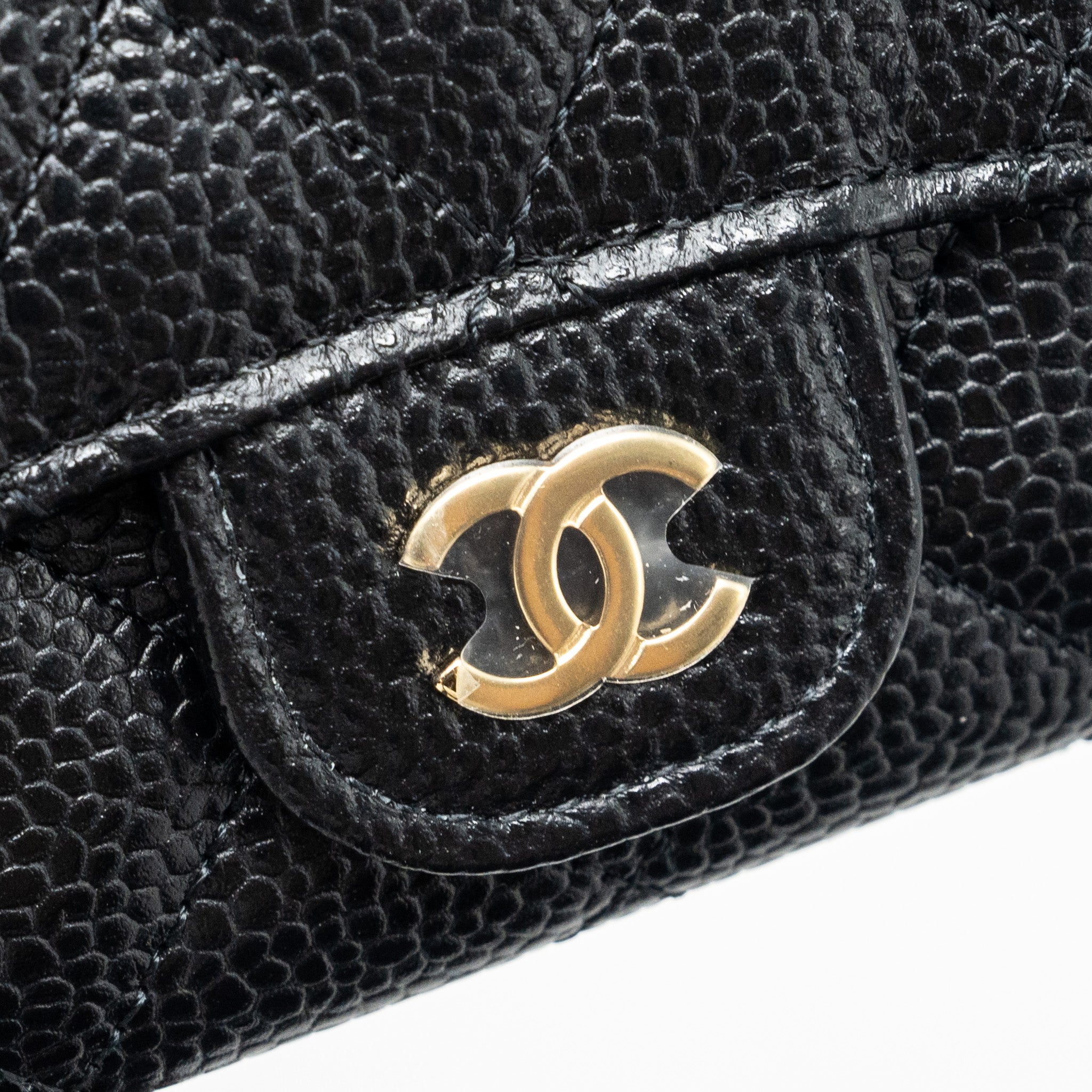 Chanel classic flap card holder caviar black GHW (microchip) - Image 6