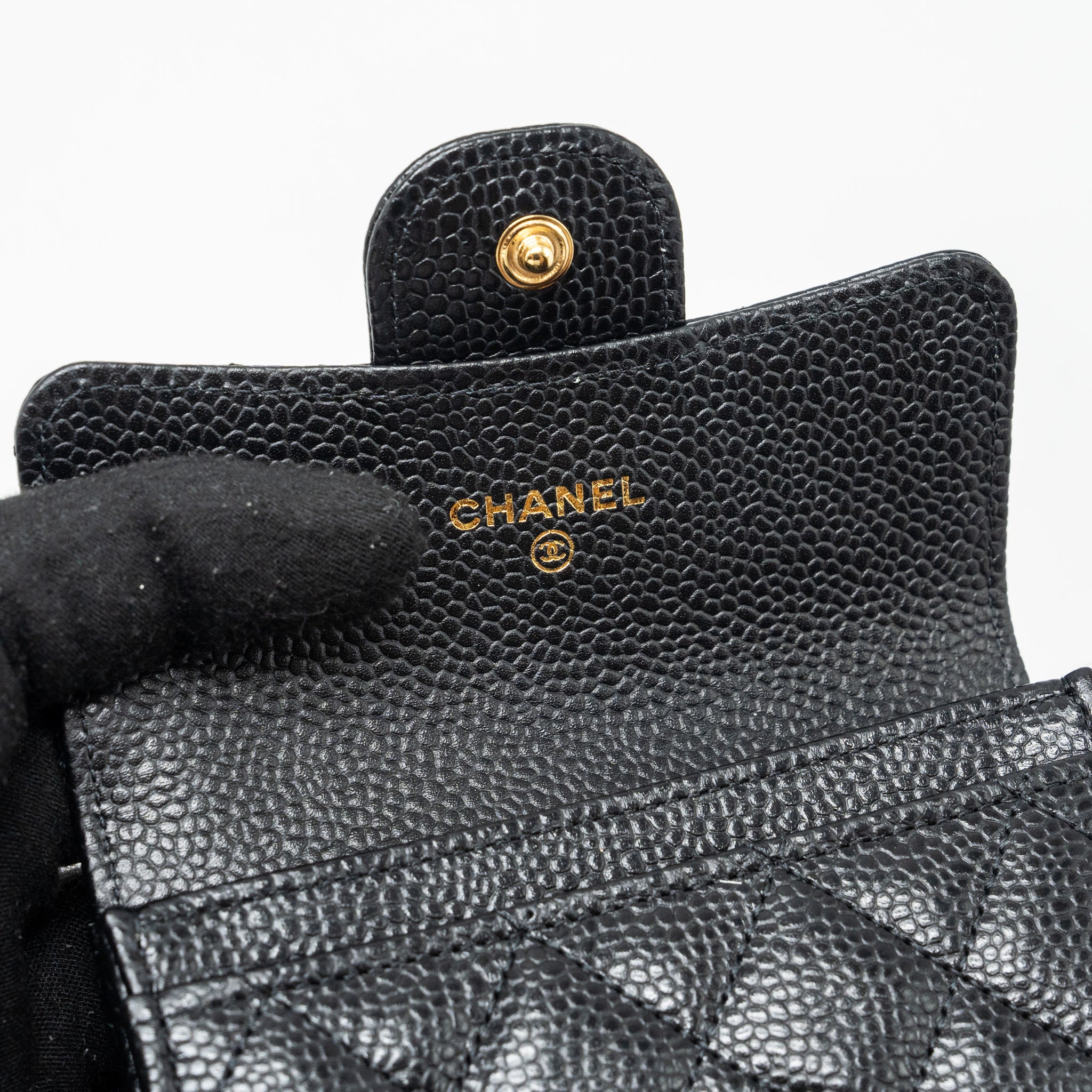 Chanel classic flap card holder caviar black GHW (microchip) - Image 7
