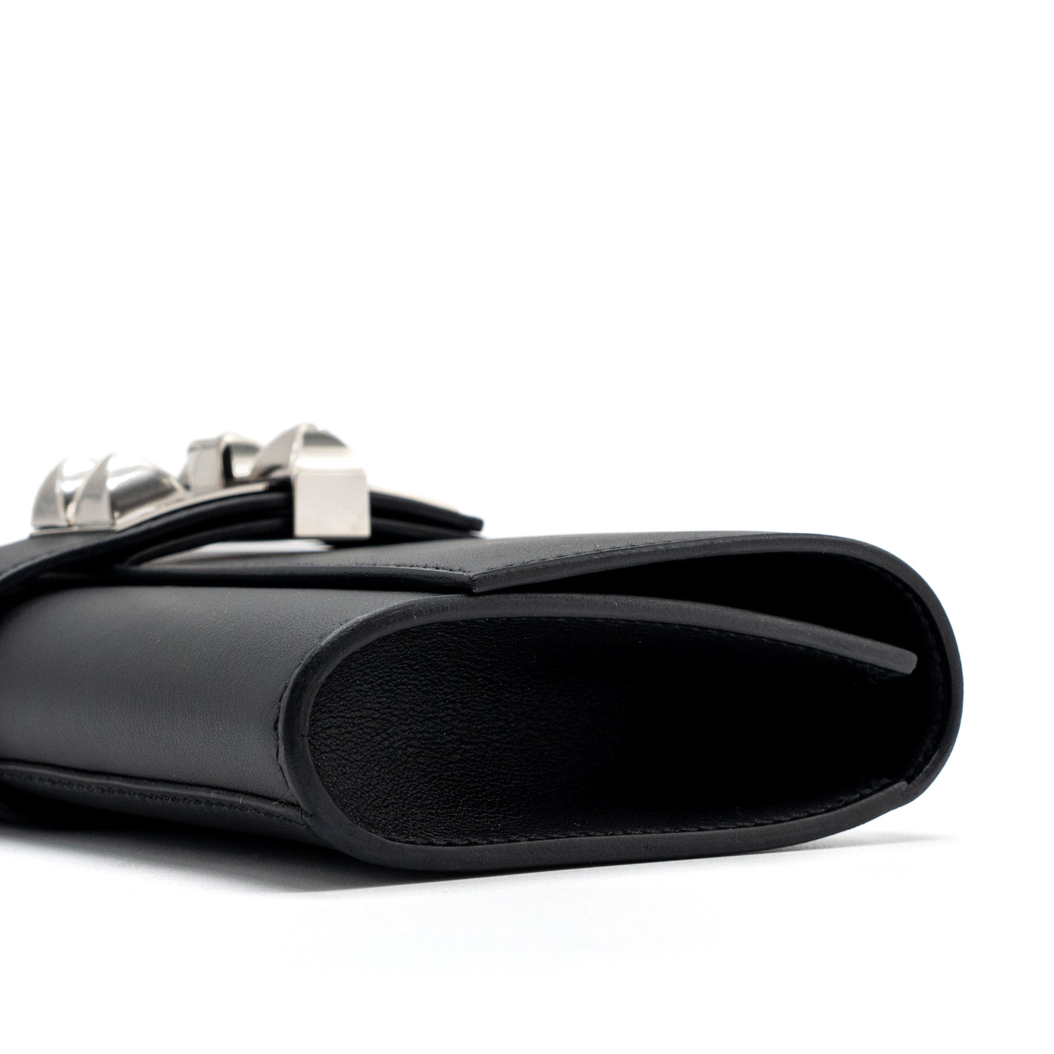 HERMES POCHETTE MEDOR 23 SWIFT BLACK SHW stamp X - Image 8
