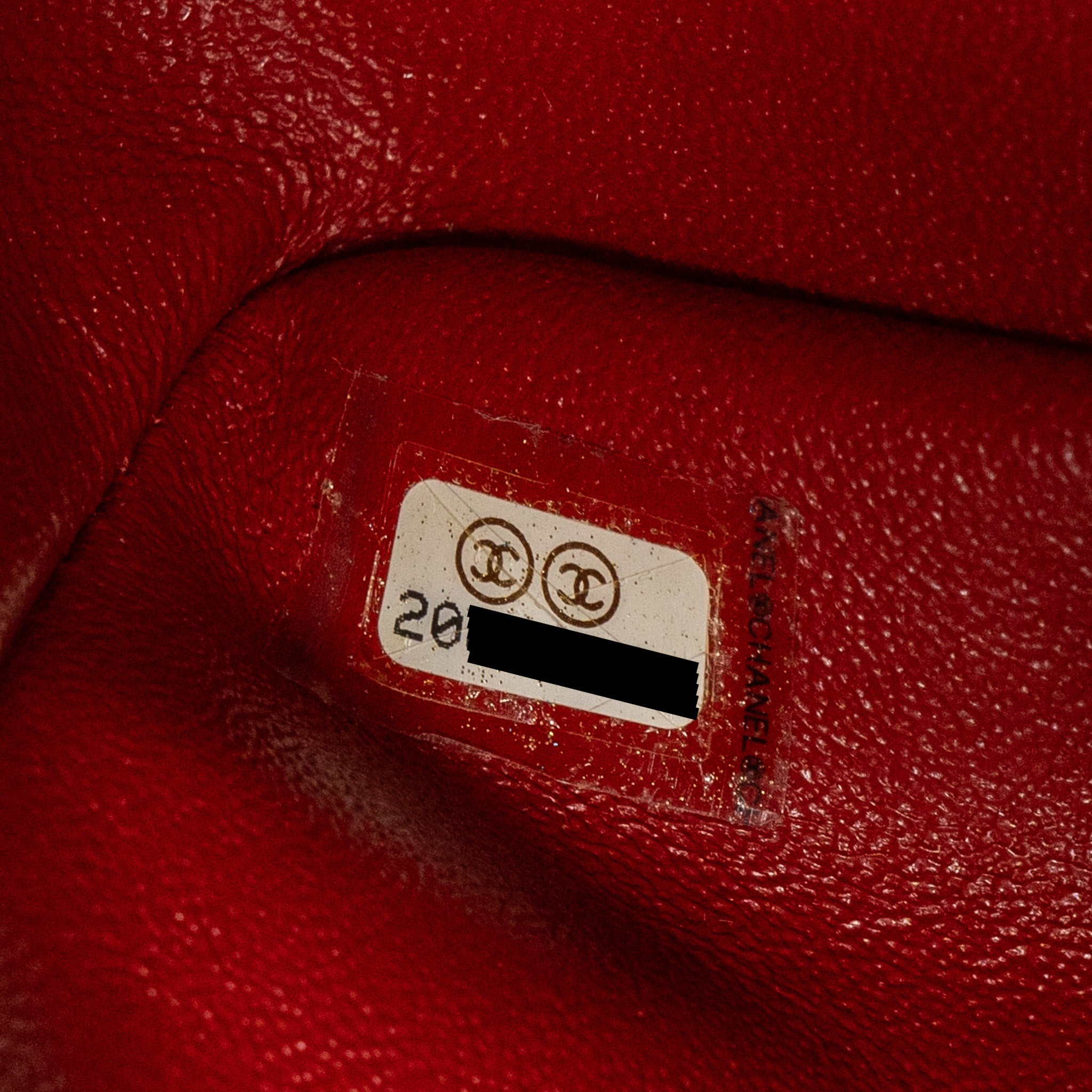 Chanel mini square flap bag lambskin Red black hardware - Image 17
