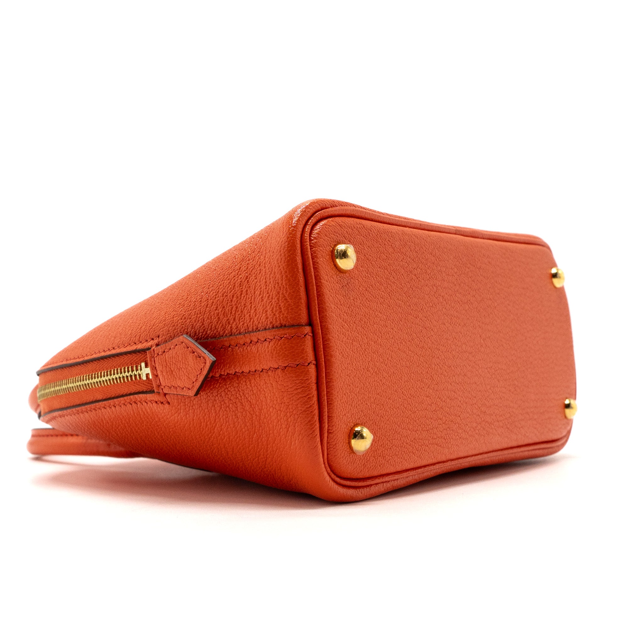 Hermes Mini Bolide Chevre Mysore Poppy Orange GHW Stamp A - Image 6