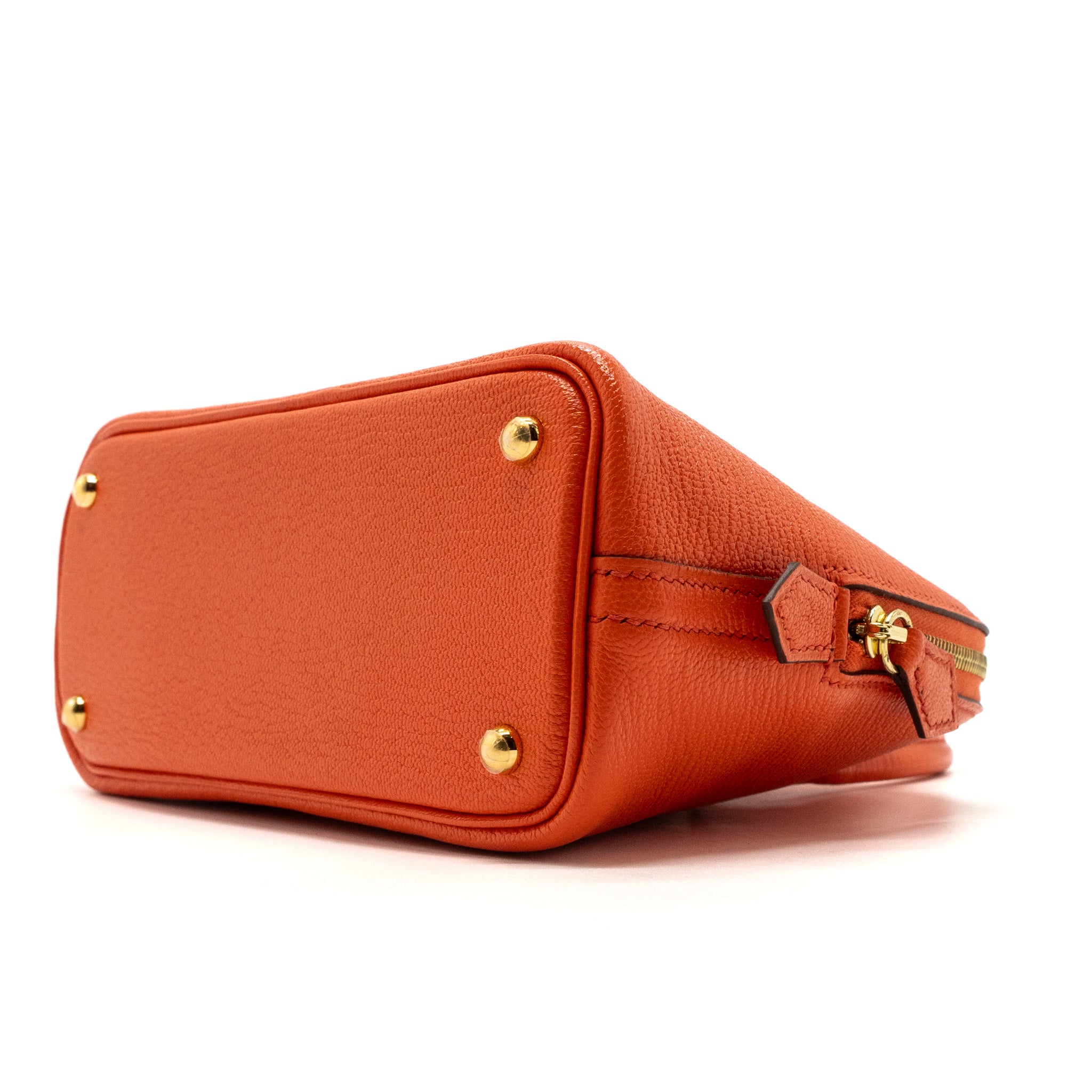Hermes Mini Bolide Chevre Mysore Poppy Orange GHW Stamp A - Image 7