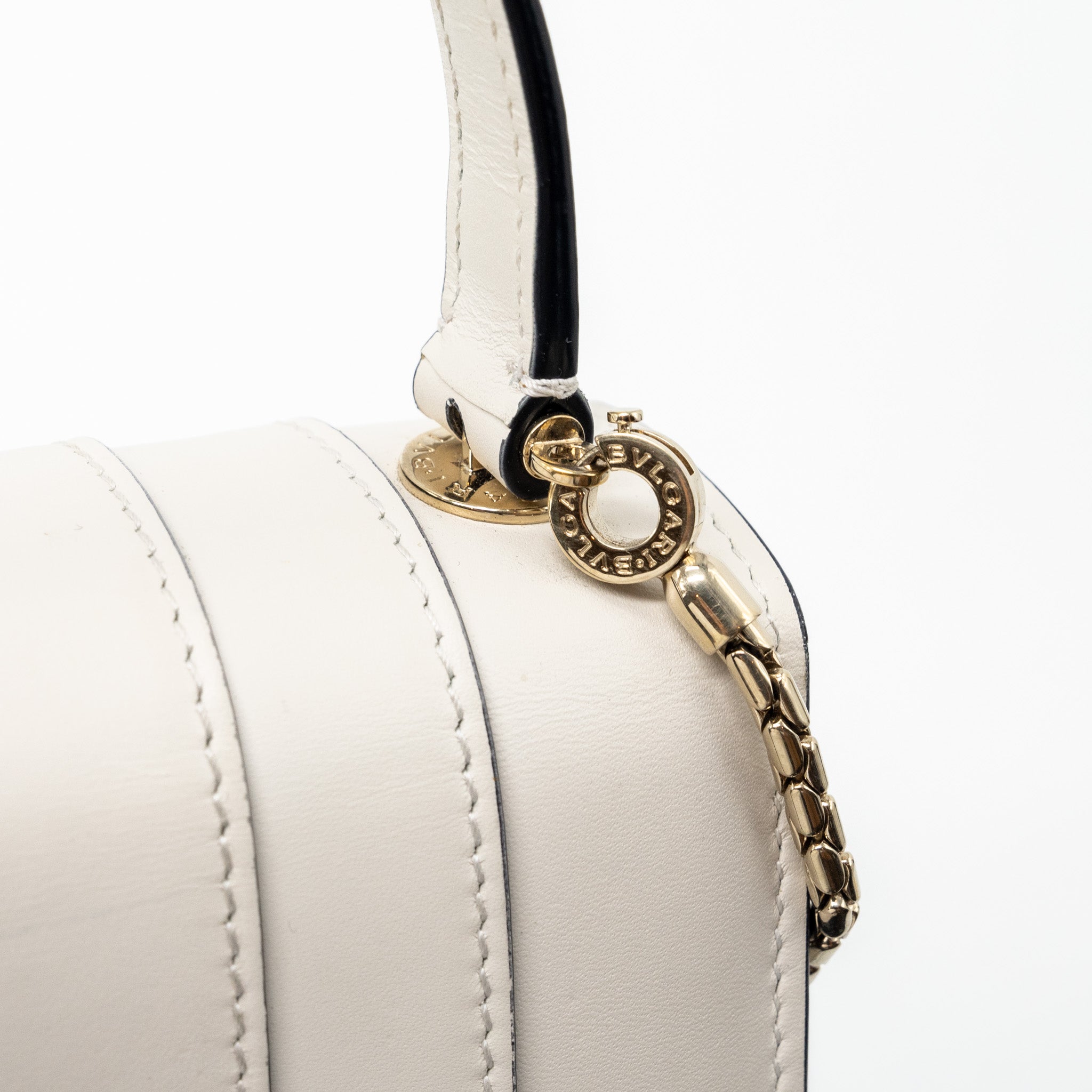 Bvlgari top handle serpenti bag calfskin white LGHW - Image 11