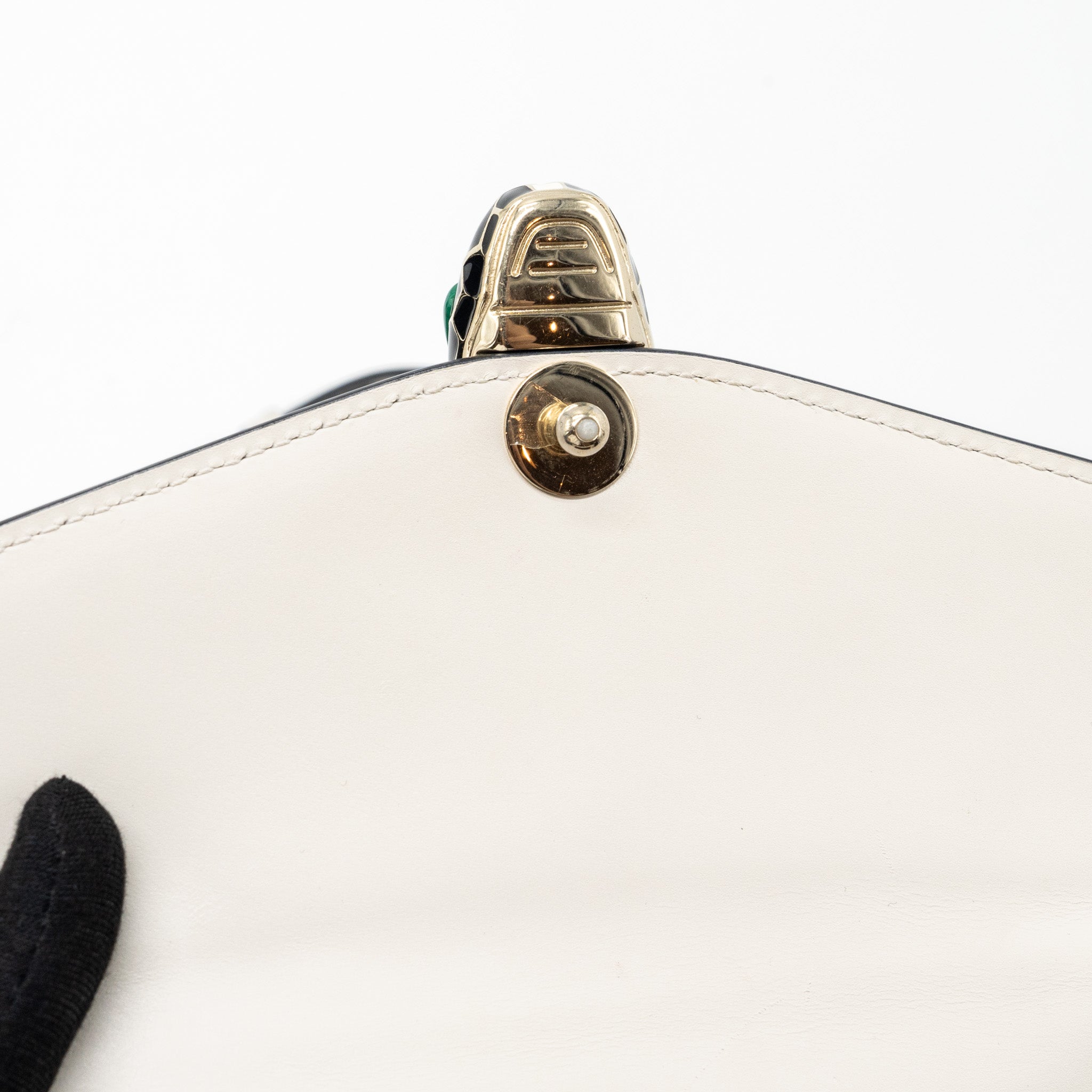 Bvlgari top handle serpenti bag calfskin white LGHW - Image 15