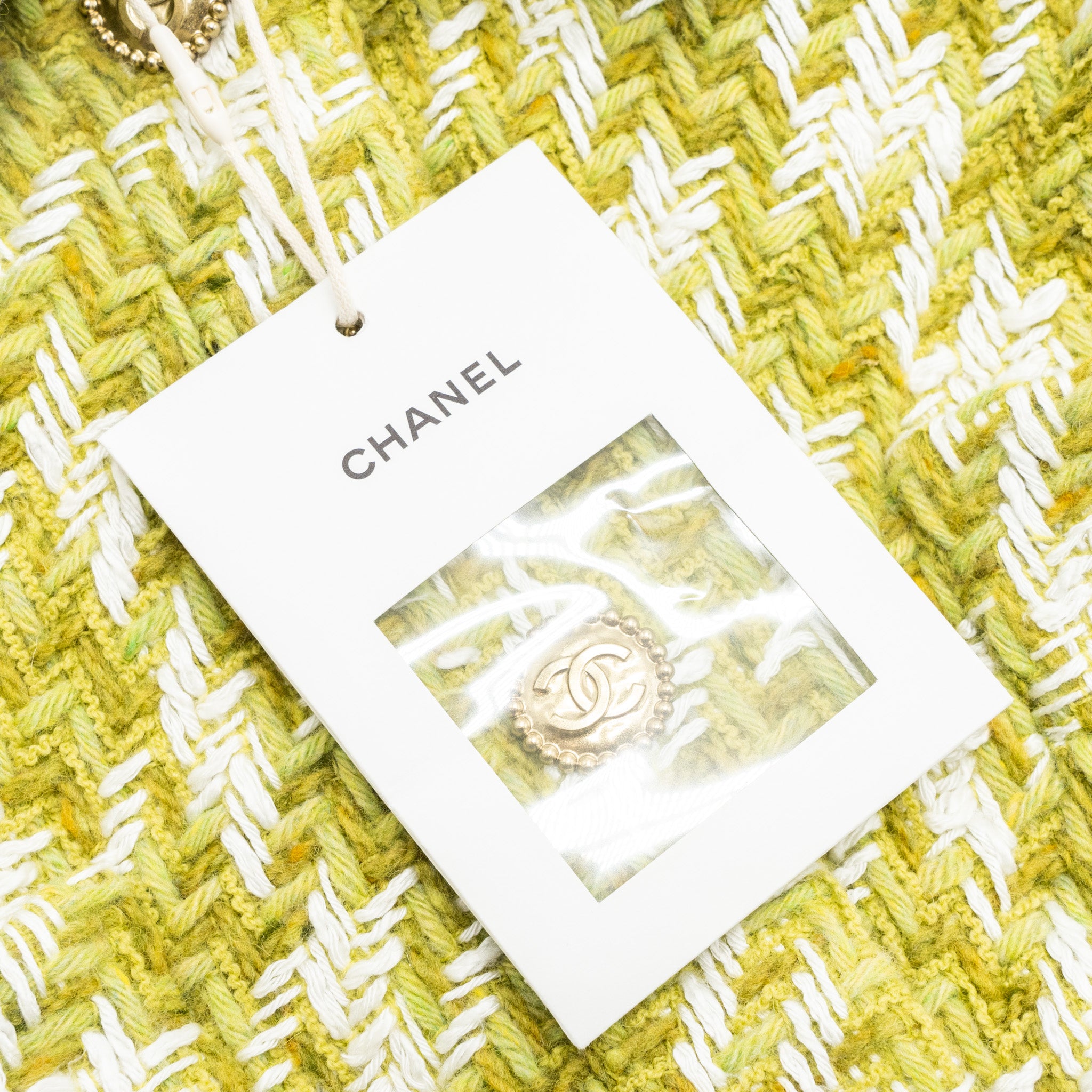 Chanel 22B Size 34 Jacket Wool/Silk Green/Ecru - Image 7