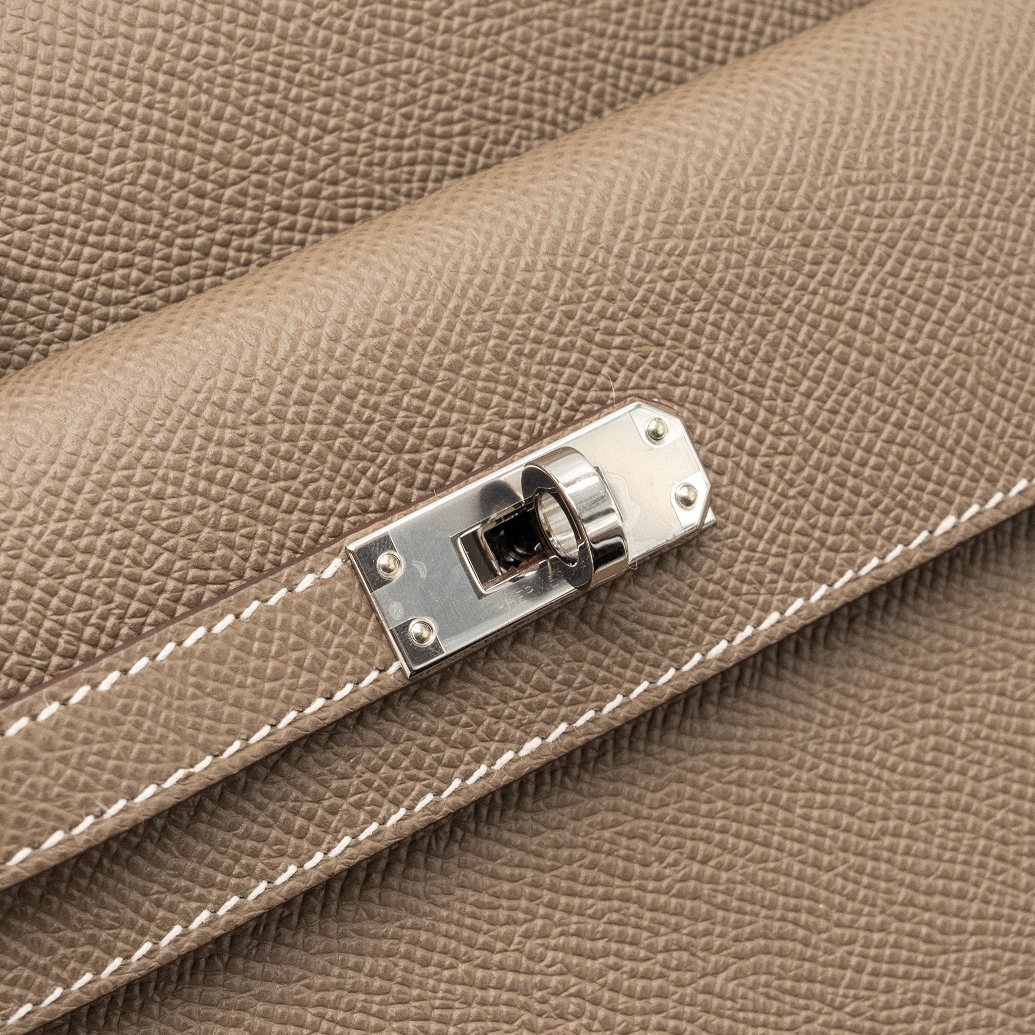 Hermes Kelly sellier en desordre 20 epsom etoupe SHW Stamp U - Image 10