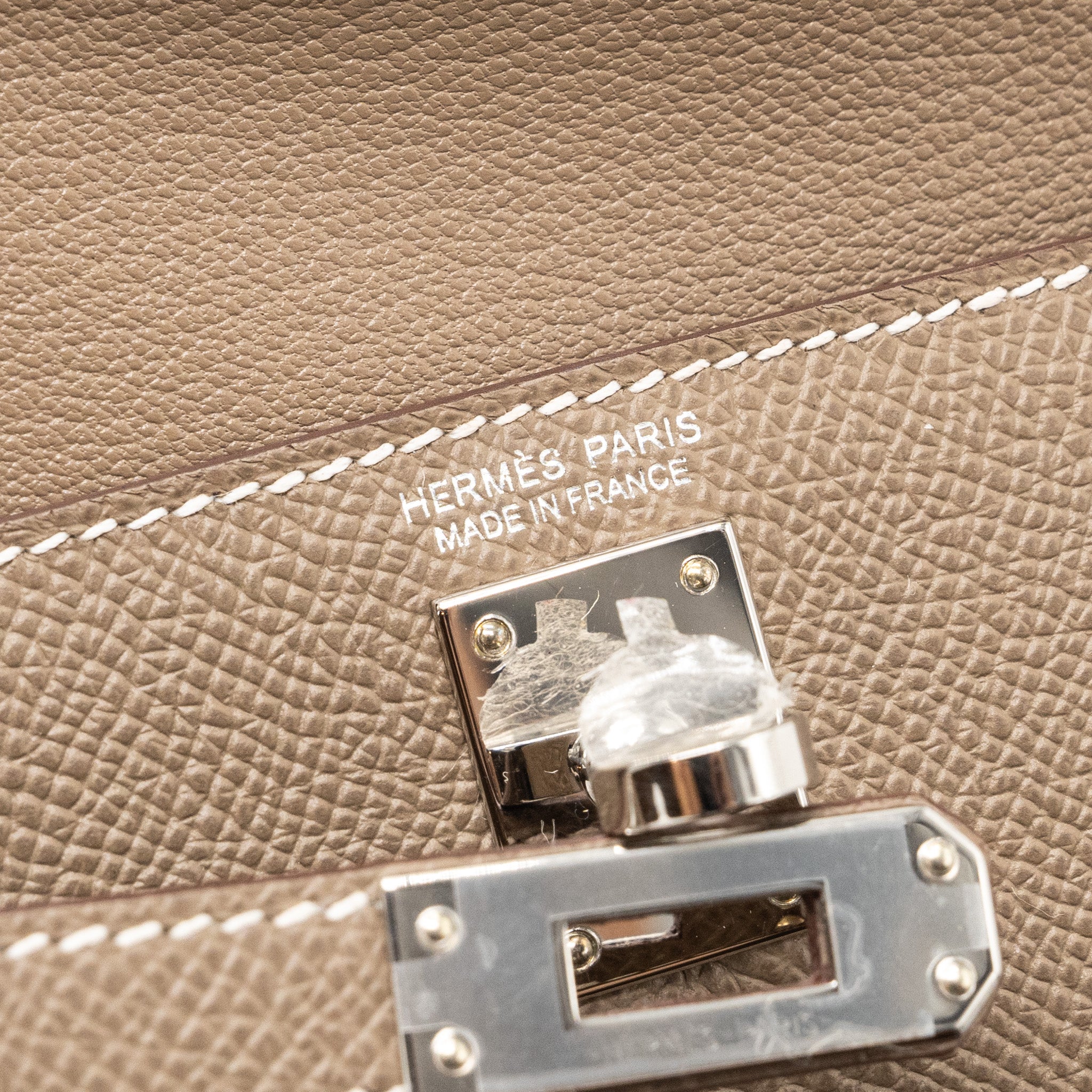 Hermes Kelly sellier en desordre 20 epsom etoupe SHW Stamp U - Image 9
