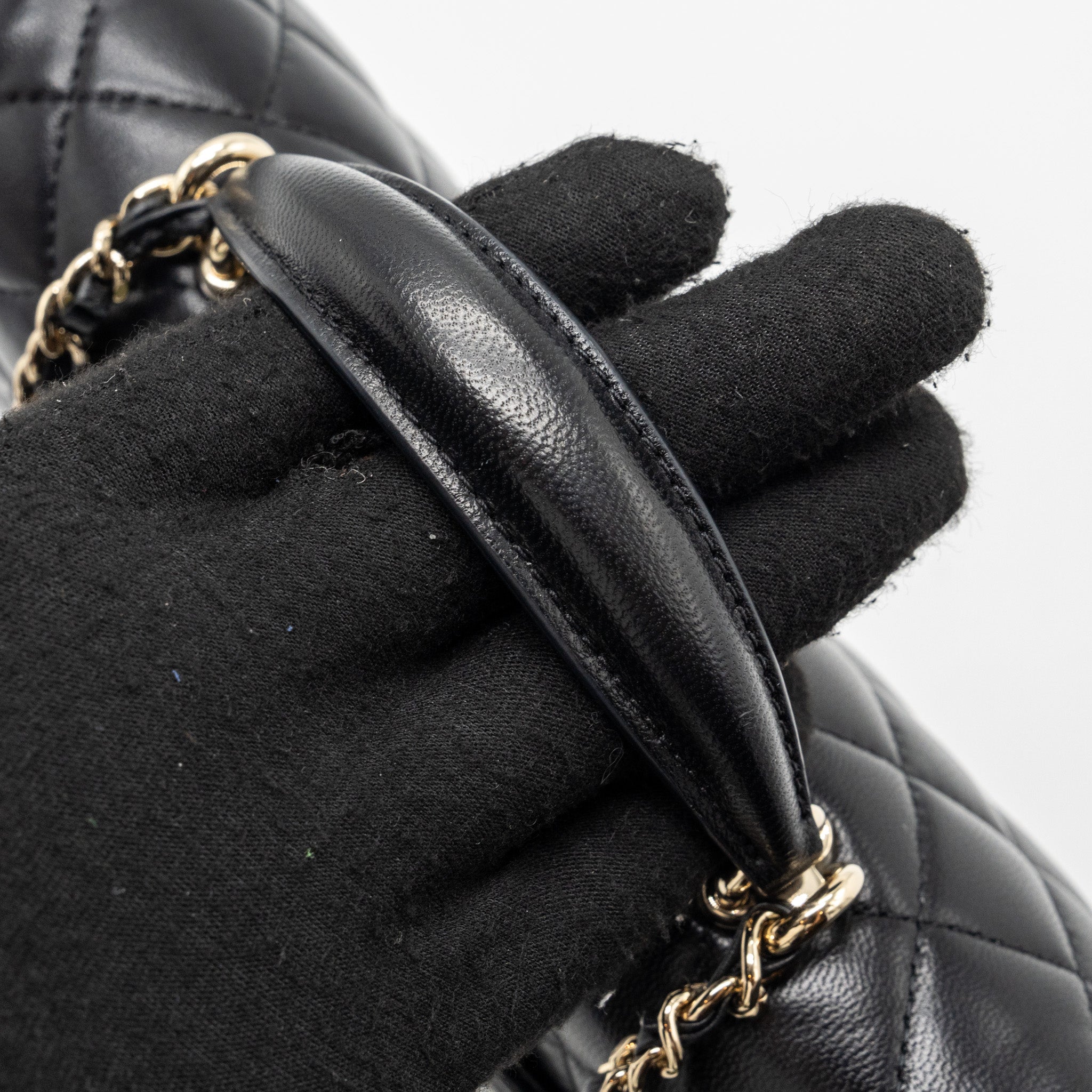 Chanel Top Handle Mini Rectangular Lambskin Black LGHW(Microchip) - Image 8