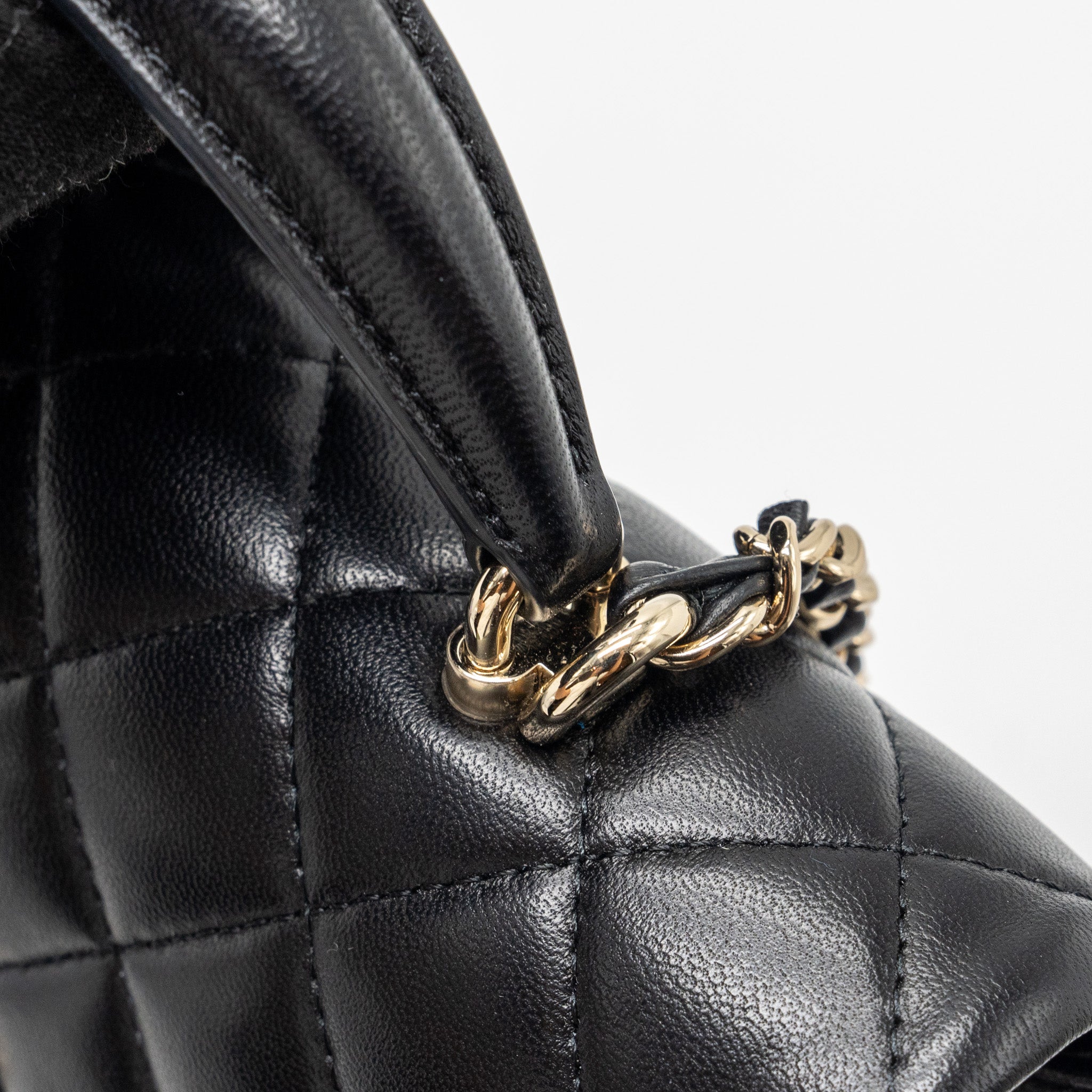 Chanel Top Handle Mini Rectangular Lambskin Black LGHW(Microchip) - Image 10
