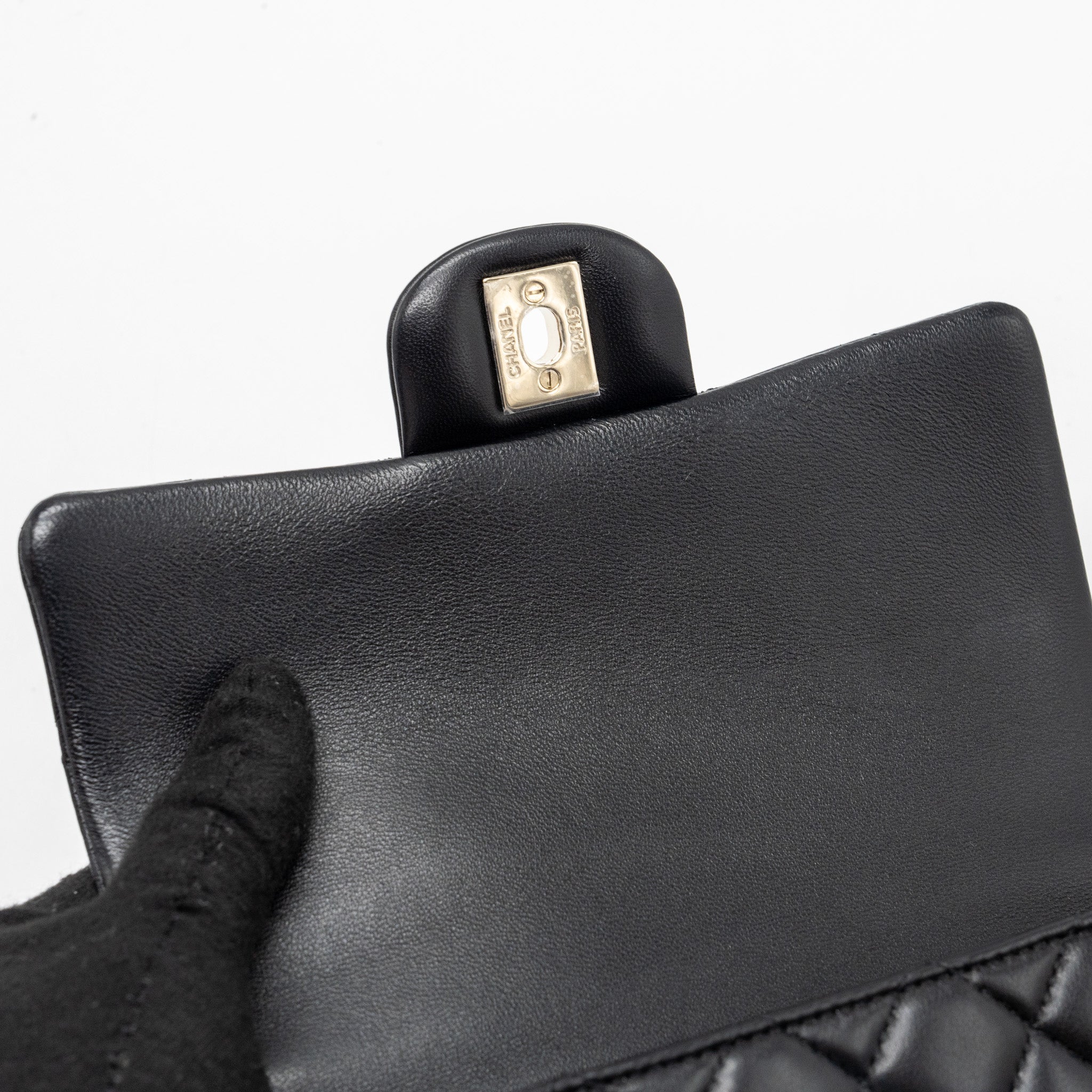 Chanel Top Handle Mini Rectangular Lambskin Black LGHW(Microchip) - Image 12