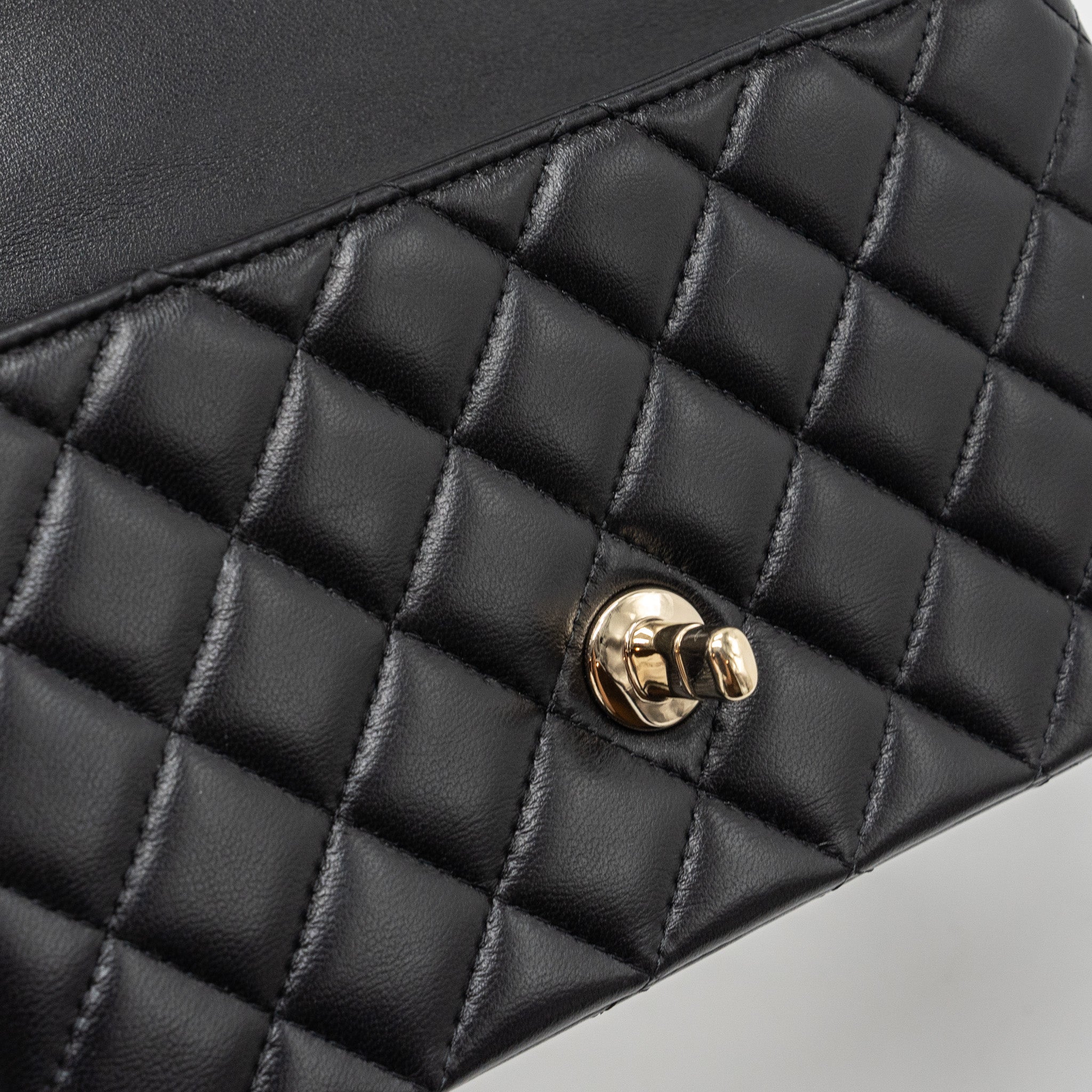 Chanel Top Handle Mini Rectangular Lambskin Black LGHW(Microchip) - Image 11