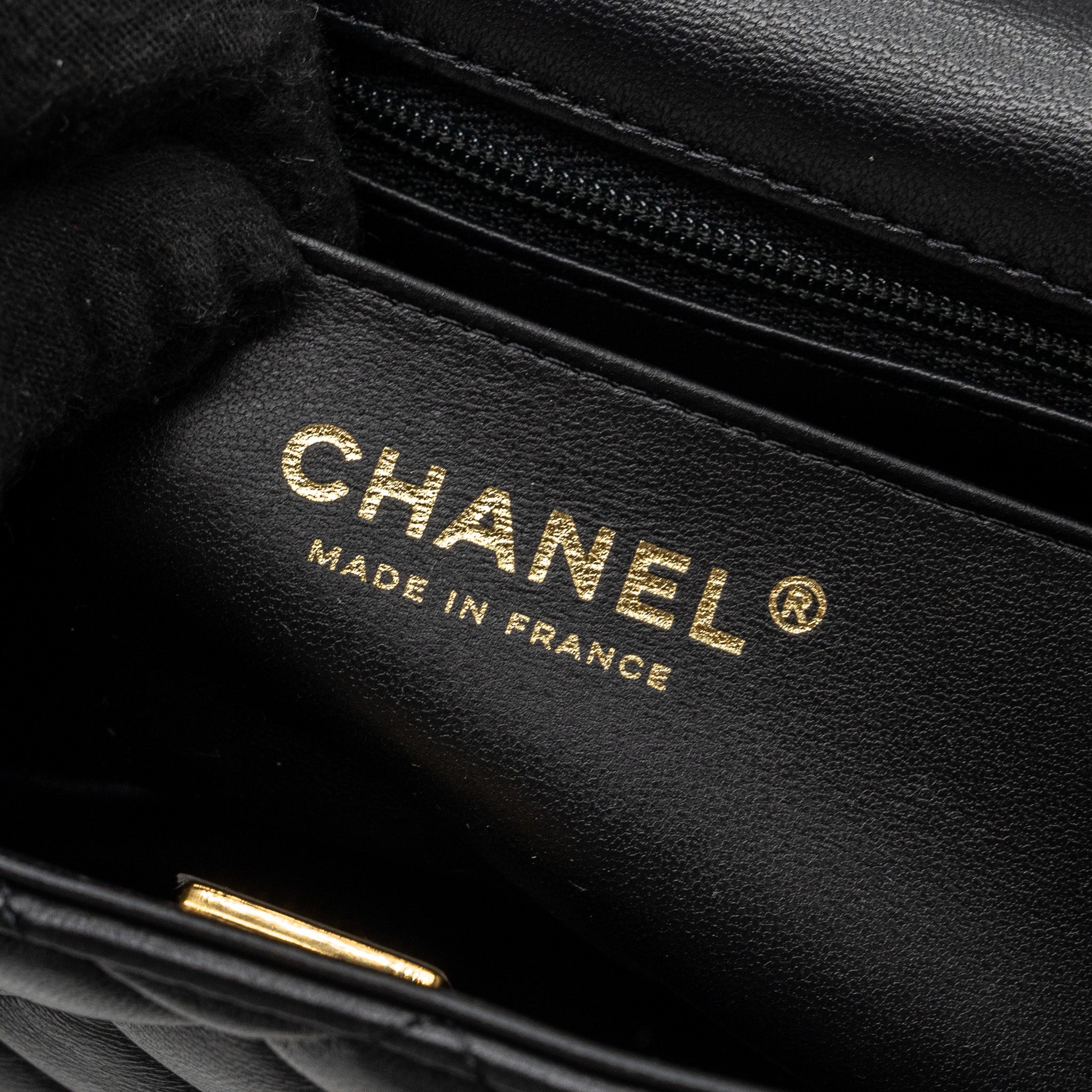 Chanel Top Handle Mini Rectangular Lambskin Black LGHW(Microchip) - Image 14