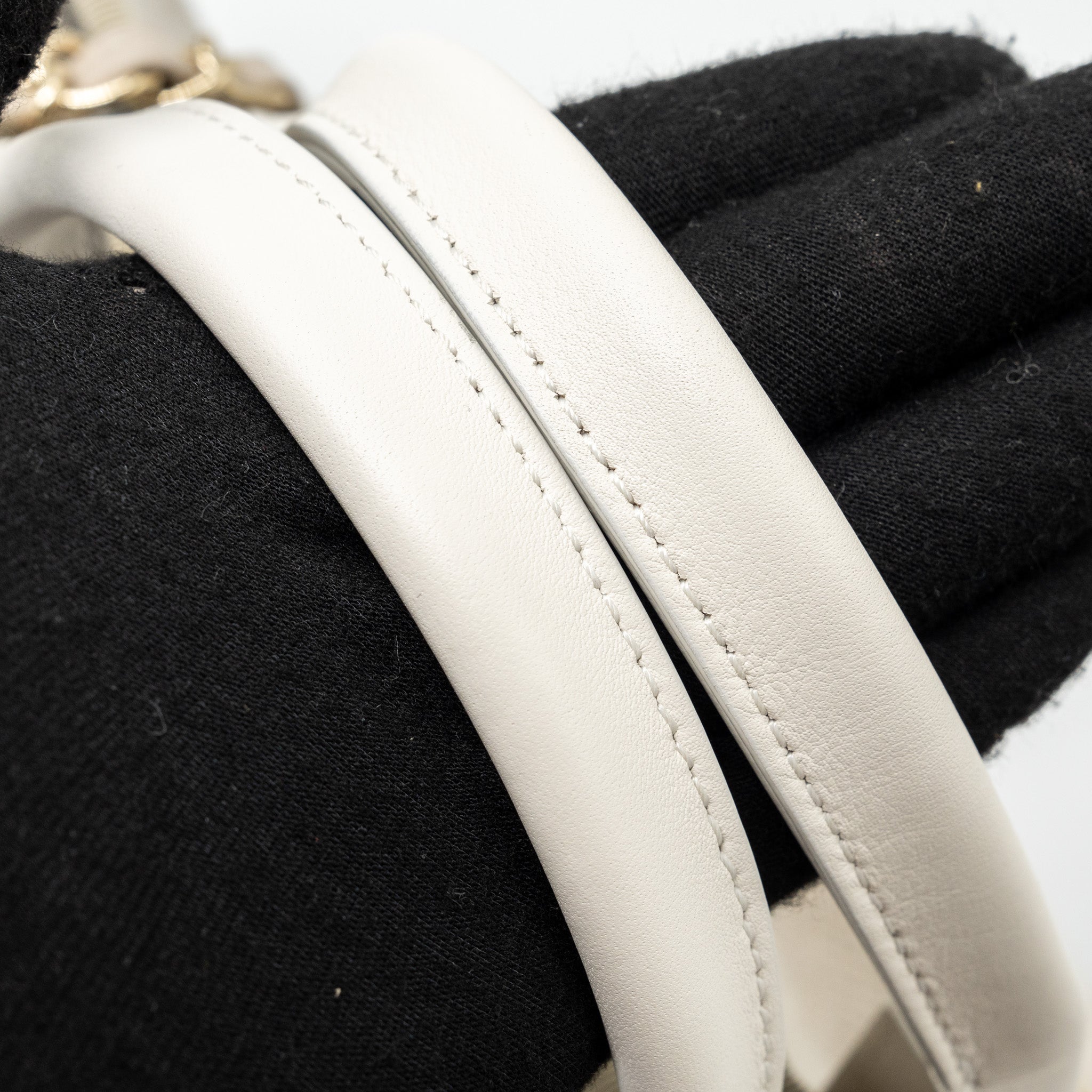 Chanel Deauville Bag Canvas/ Leather Beige/White GHW (microchip) - Image 10