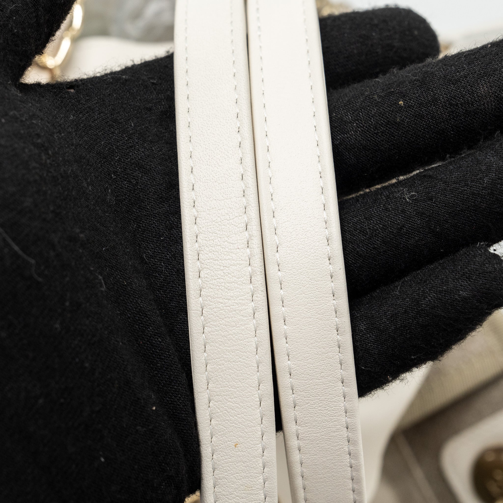 Chanel Deauville Bag Canvas/ Leather Beige/White GHW (microchip) - Image 11