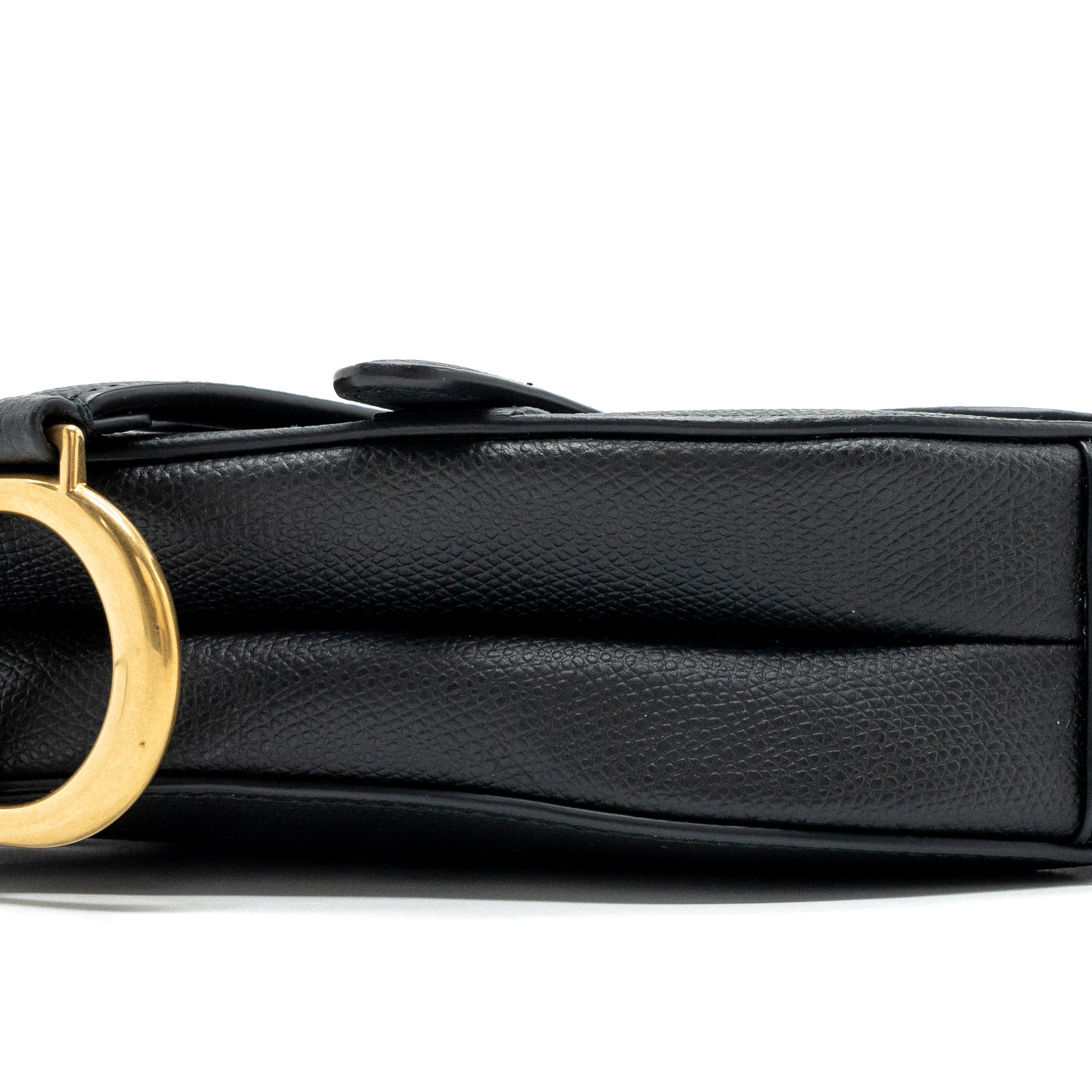 Dior Mini Saddle Bag Calfskin Black GHW With An Extra Dior Strap - Image 7