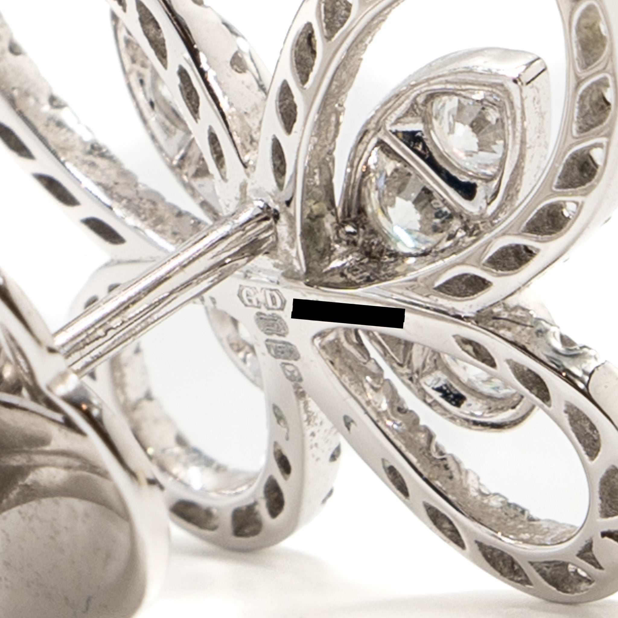 Graff Butterfly Silhouette Diamond Mini Stud Earrings White Gold - Image 5