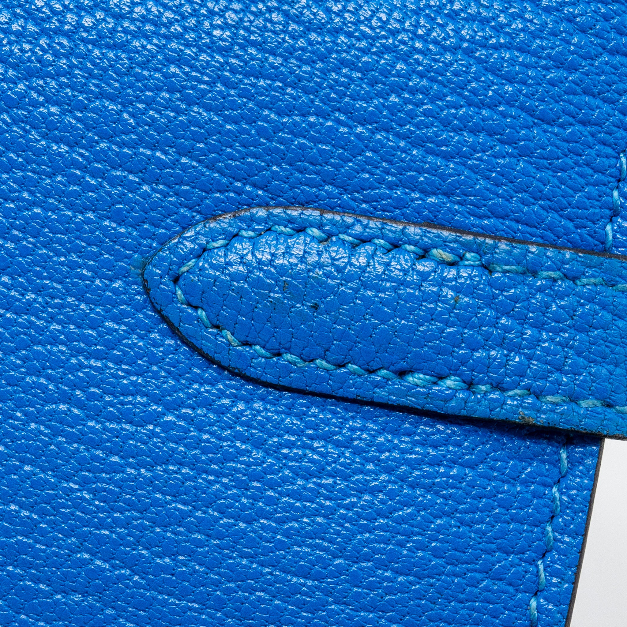 Hermes Kelly Classic Long Wallet Chèvre Mysore Blue Hydra SHW Stamp X - Image 15