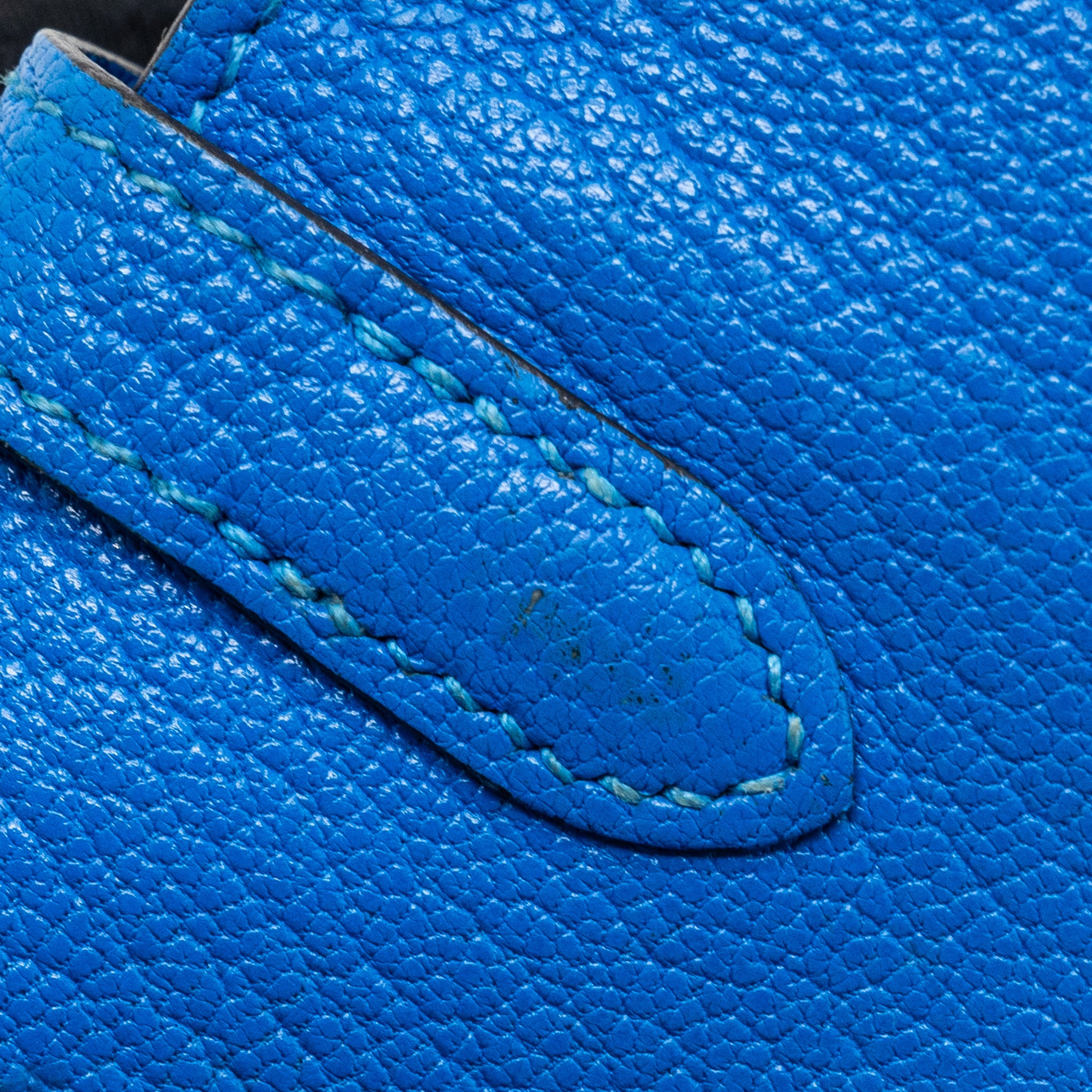 Hermes Kelly Classic Long Wallet Chèvre Mysore Blue Hydra SHW Stamp X - Image 16