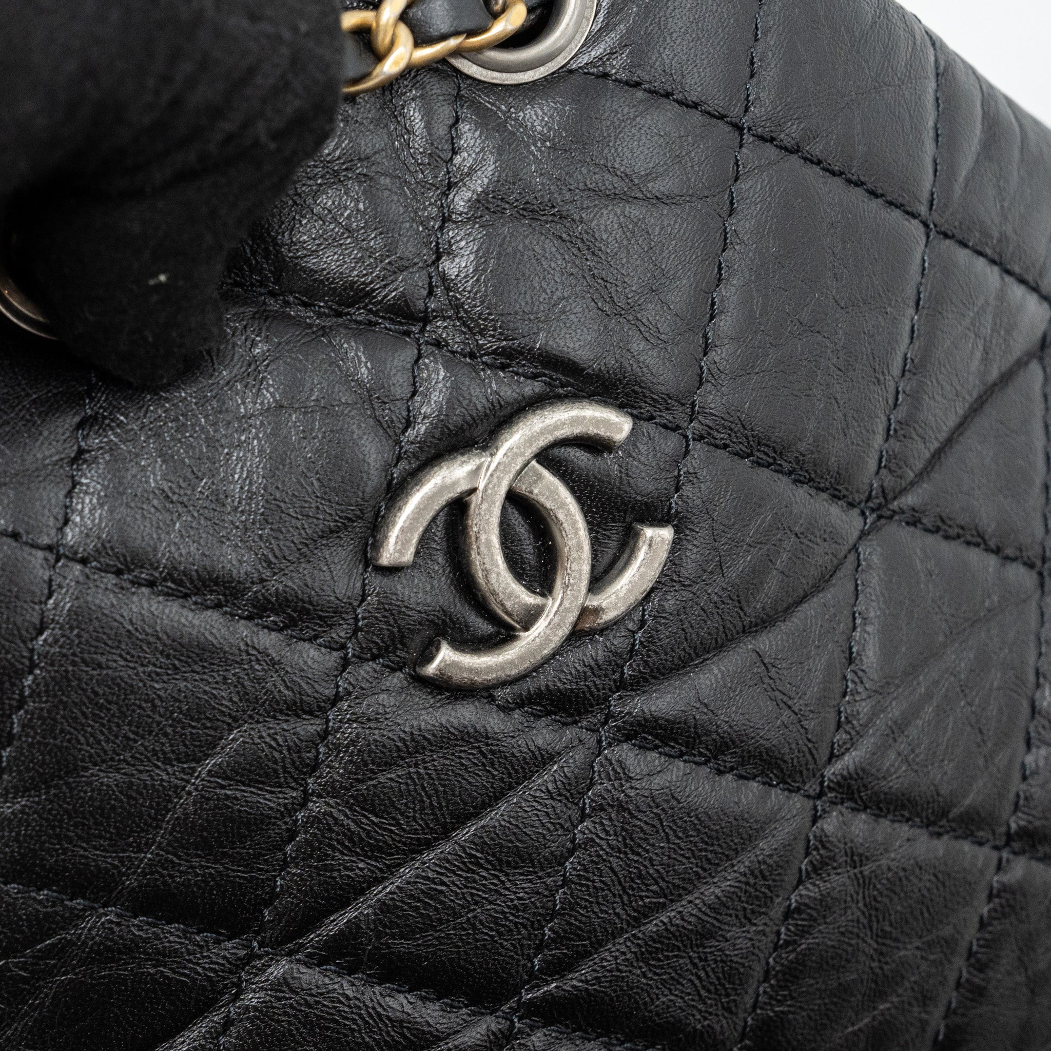 Chanel Small Gabrielle Backpack Aged Calfskin Black Ruthenium Hardware (microchip) - Image 8