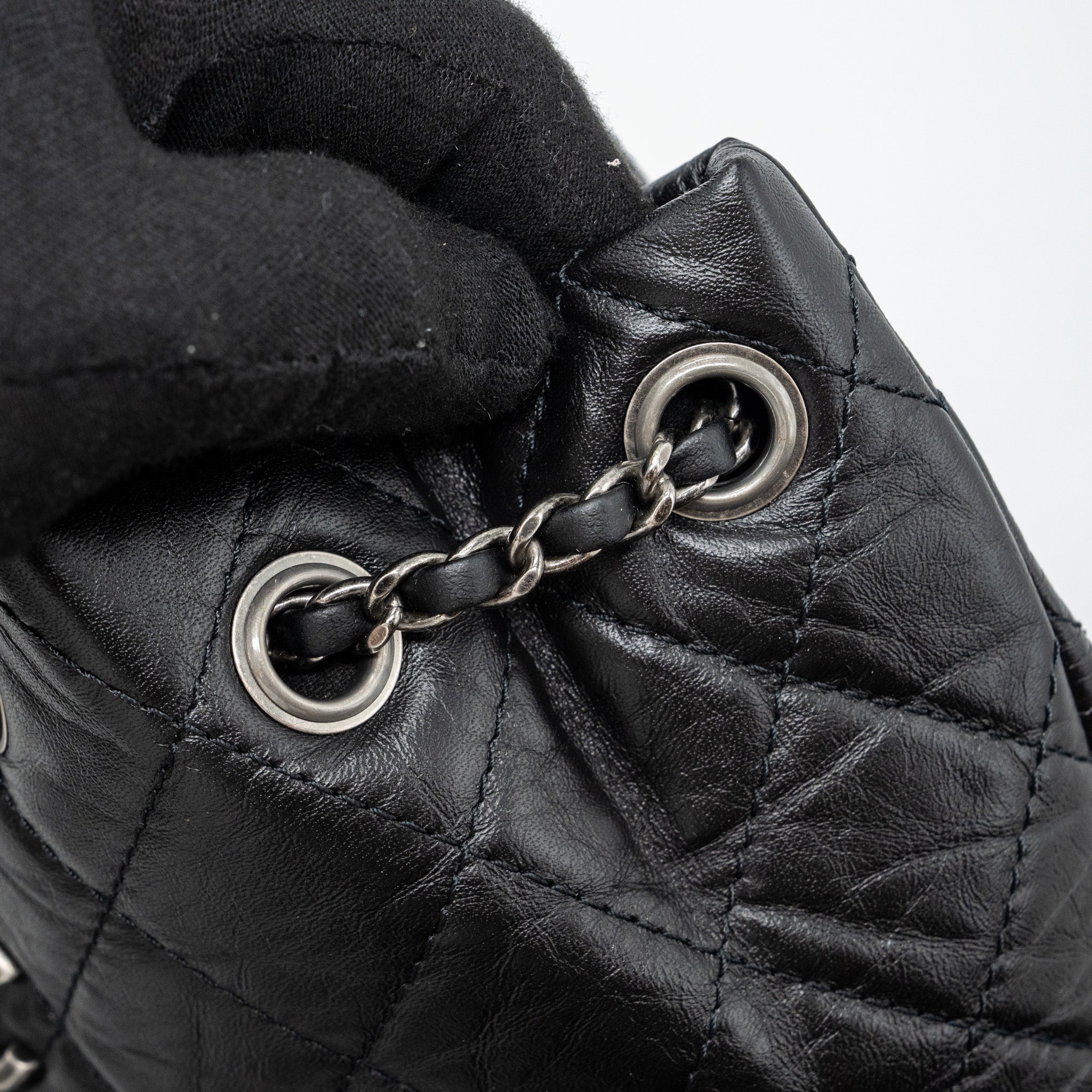 Chanel Small Gabrielle Backpack Aged Calfskin Black Ruthenium Hardware (microchip) - Image 9