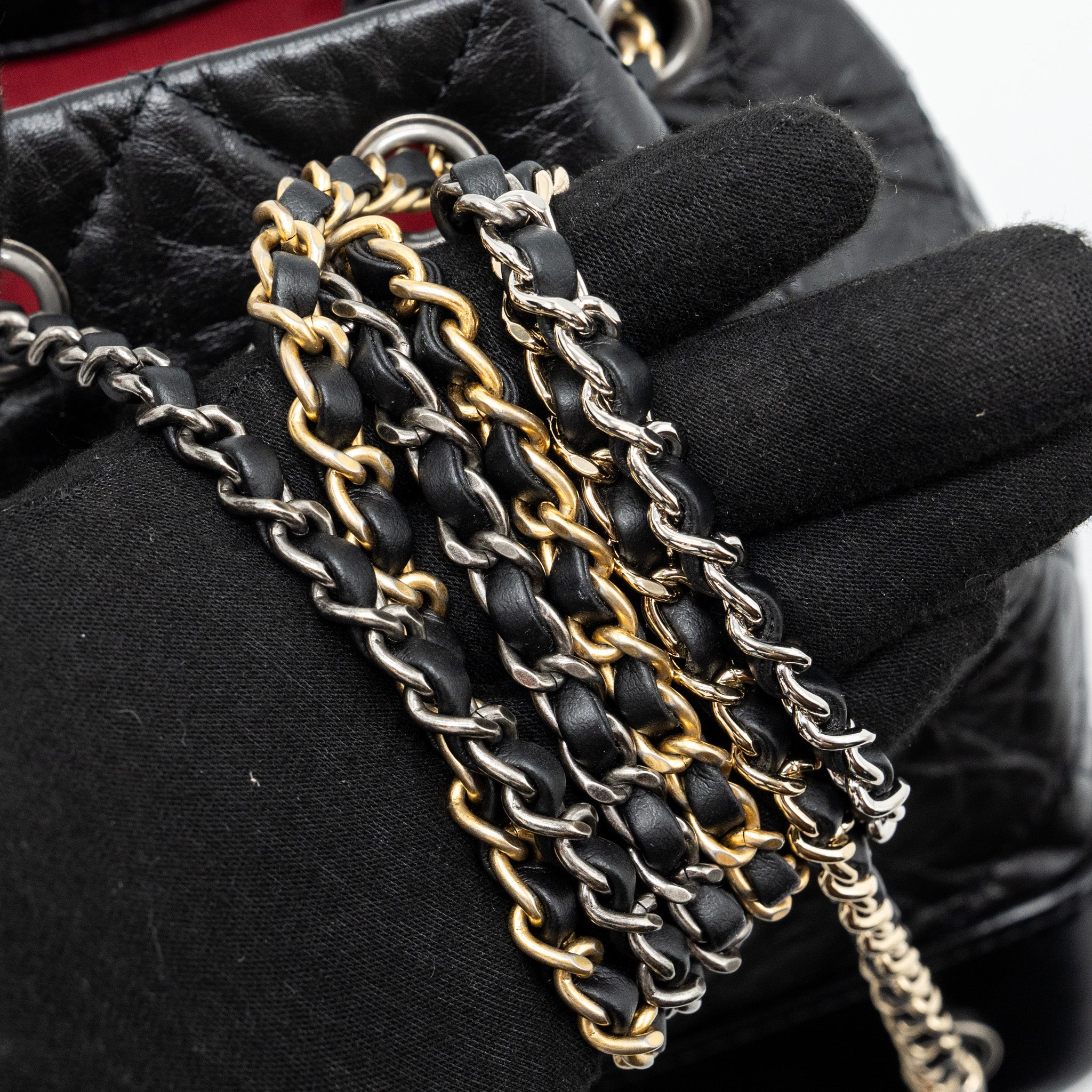 Chanel Small Gabrielle Backpack Aged Calfskin Black Ruthenium Hardware (microchip) - Image 12