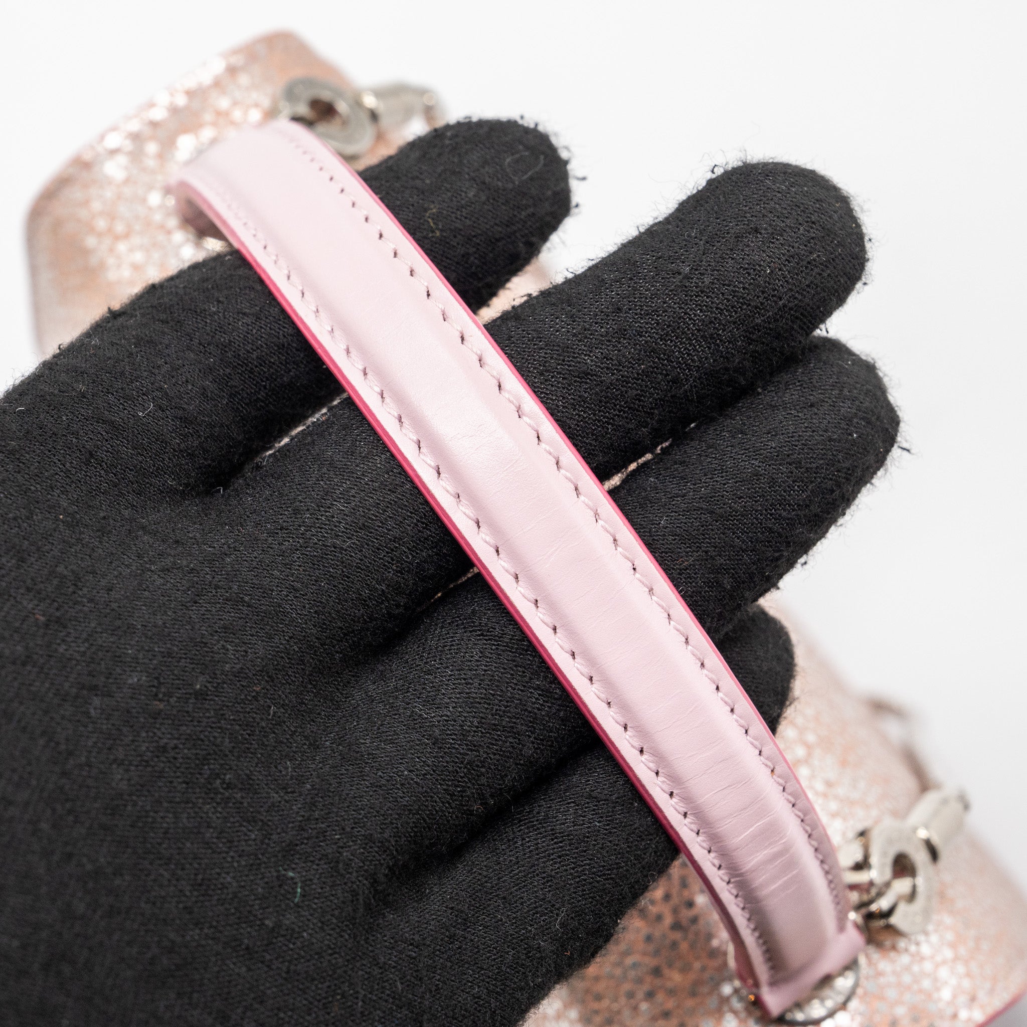 BvLGARI Serpenti Forever Top Handle In ROSA DI FRANCIA CRYSTAL GALUCHAT SHW - Image 9