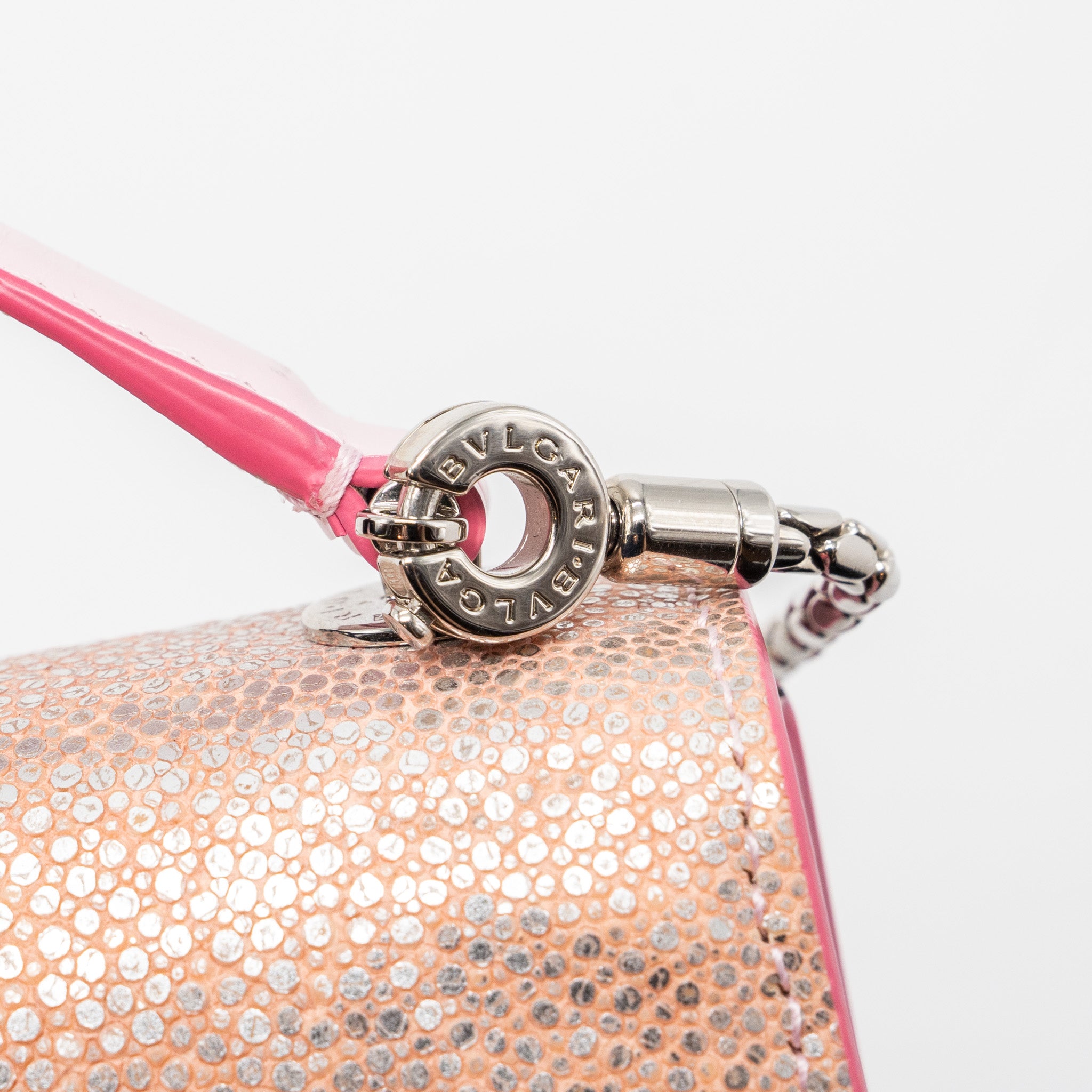 BvLGARI Serpenti Forever Top Handle In ROSA DI FRANCIA CRYSTAL GALUCHAT SHW - Image 11