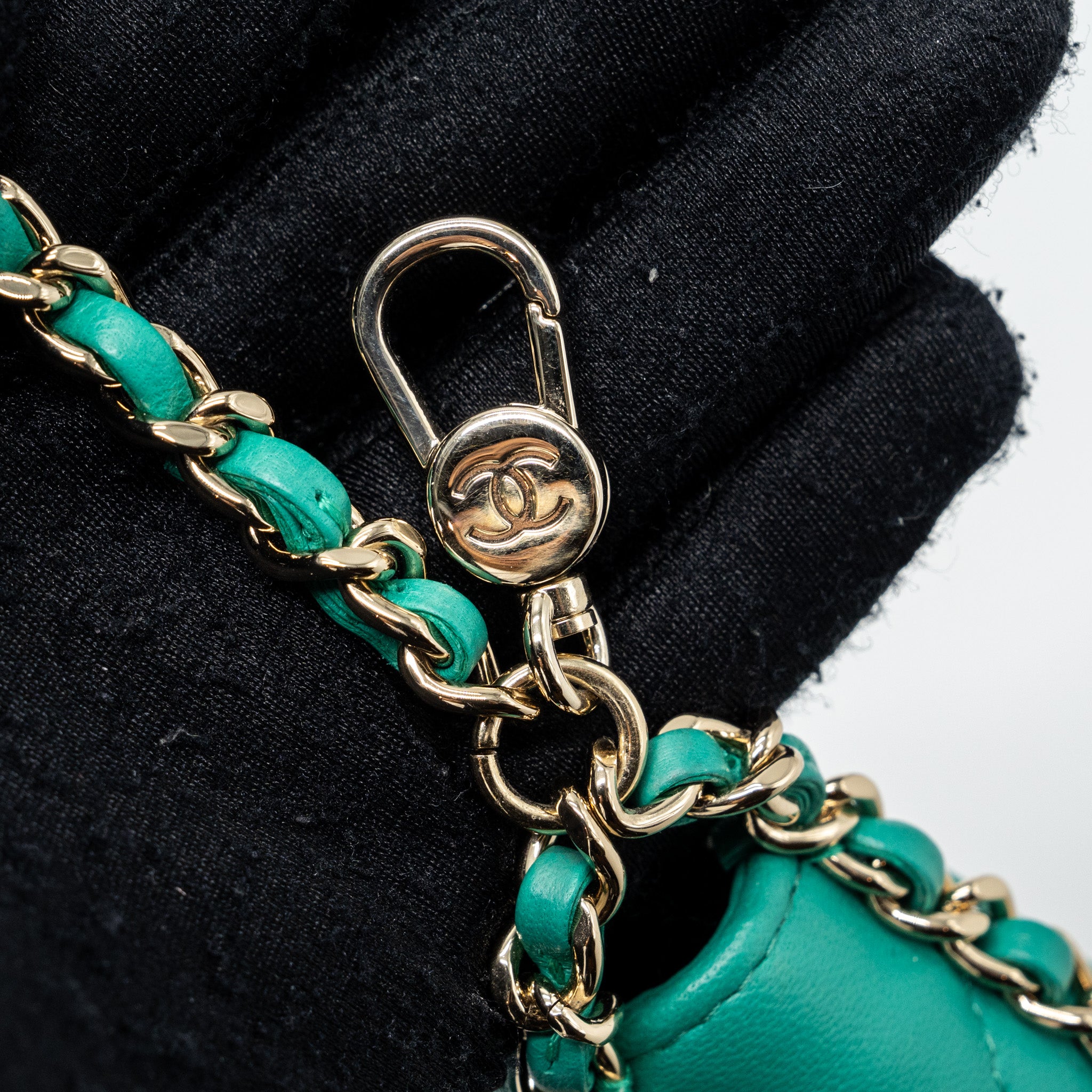 Chanel Small Moon Hobo Lambskin Green LGHW (microchip) - Image 8