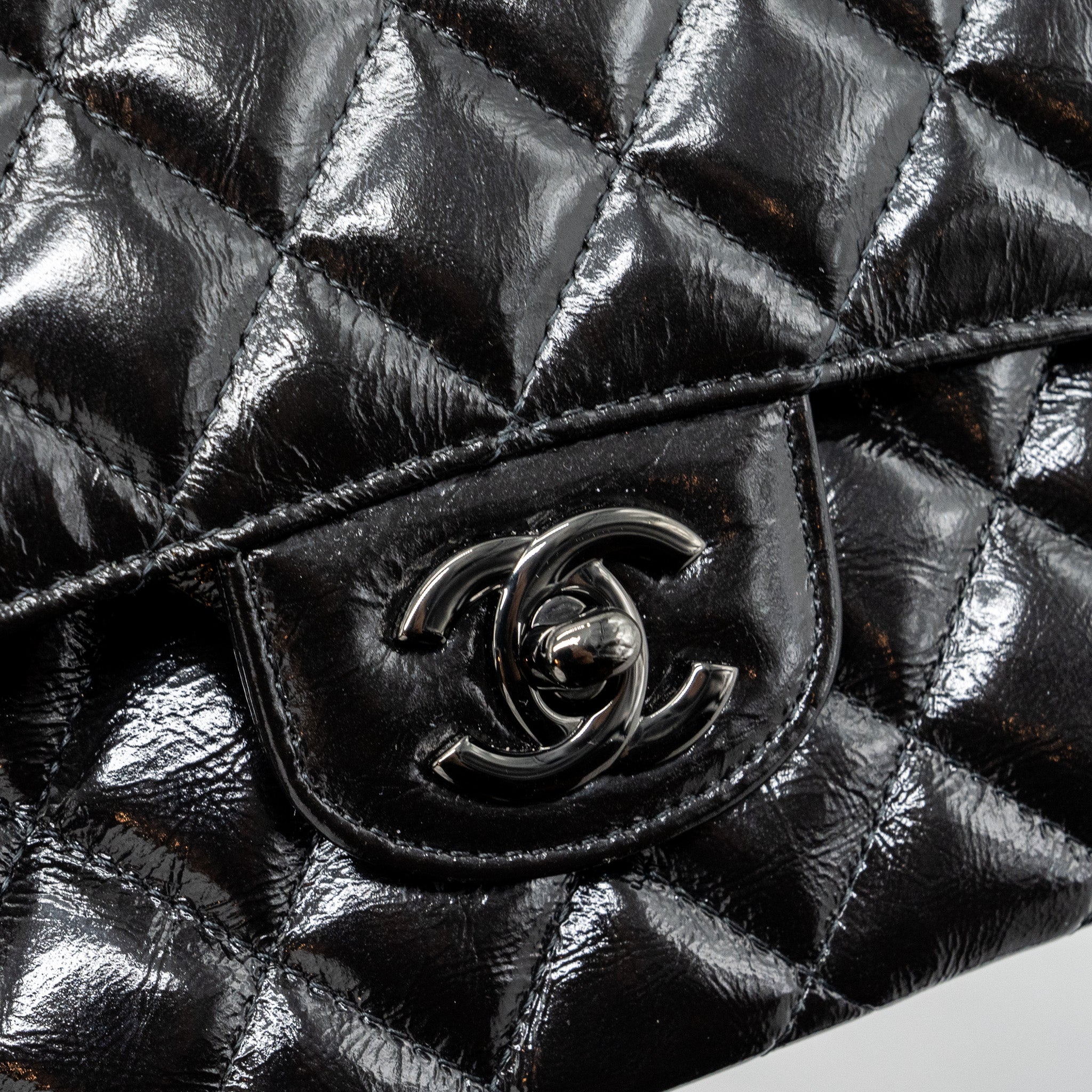 Chanel Medium Classic Double Flap Bag Shiny Calfskin So Black - Image 9