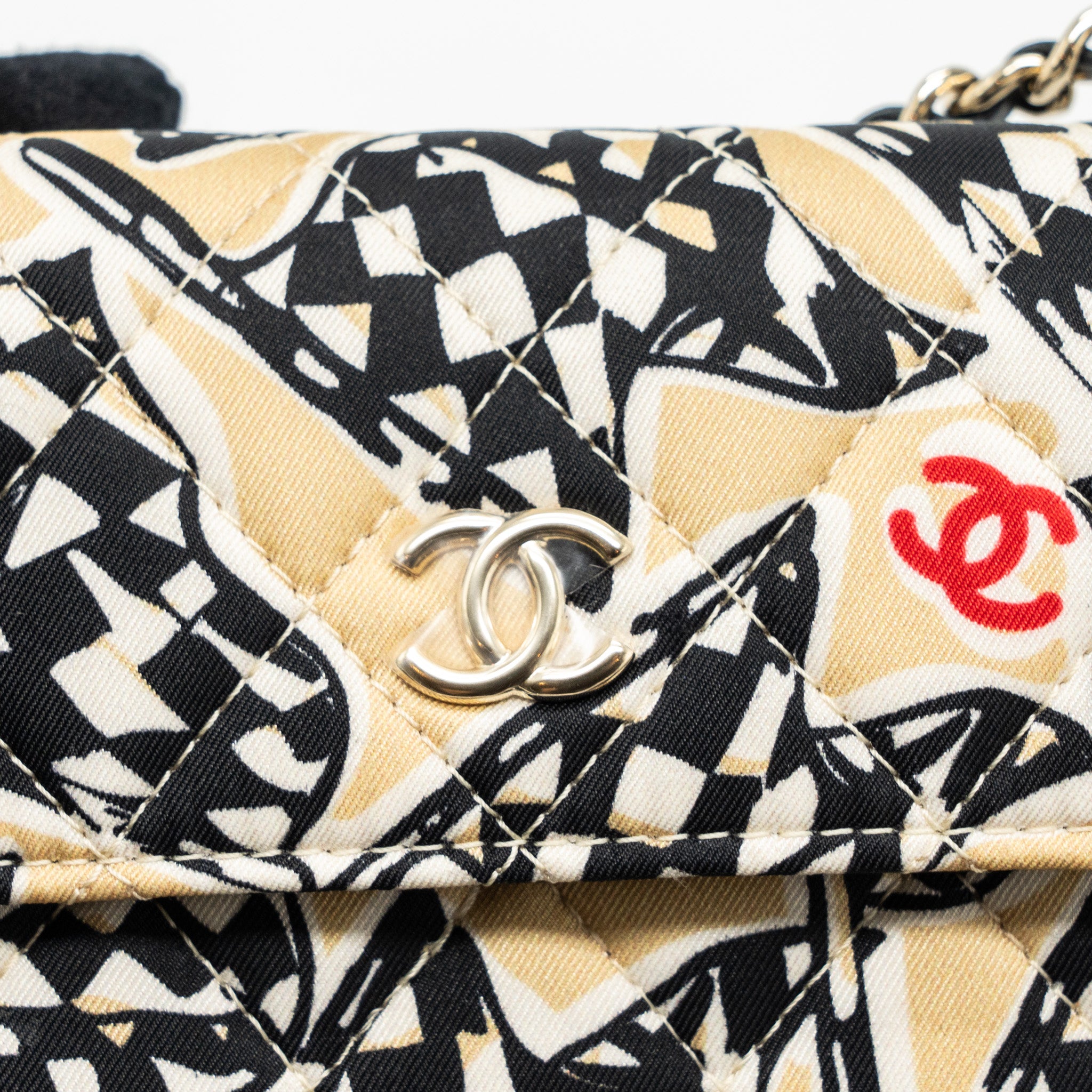 Chanel Mini Clutch With Chains Fabric Multicolour LGHW(microchip) - Image 8