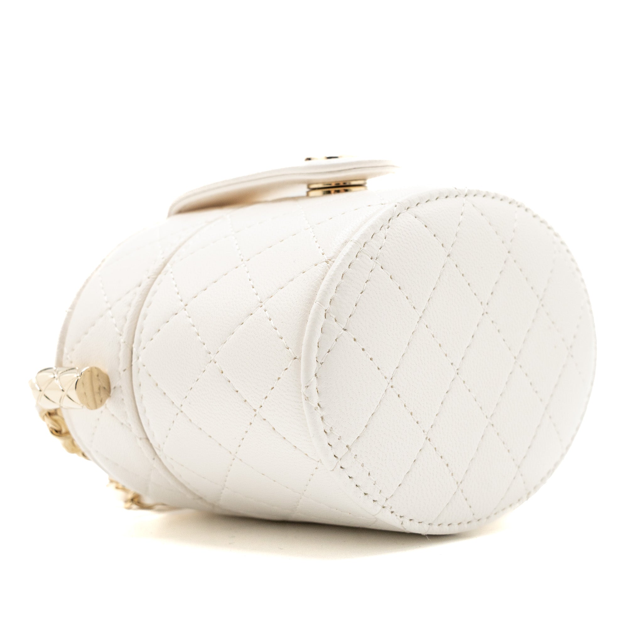 Chanel mini vanity with chain lambskin white LGHW - Image 6
