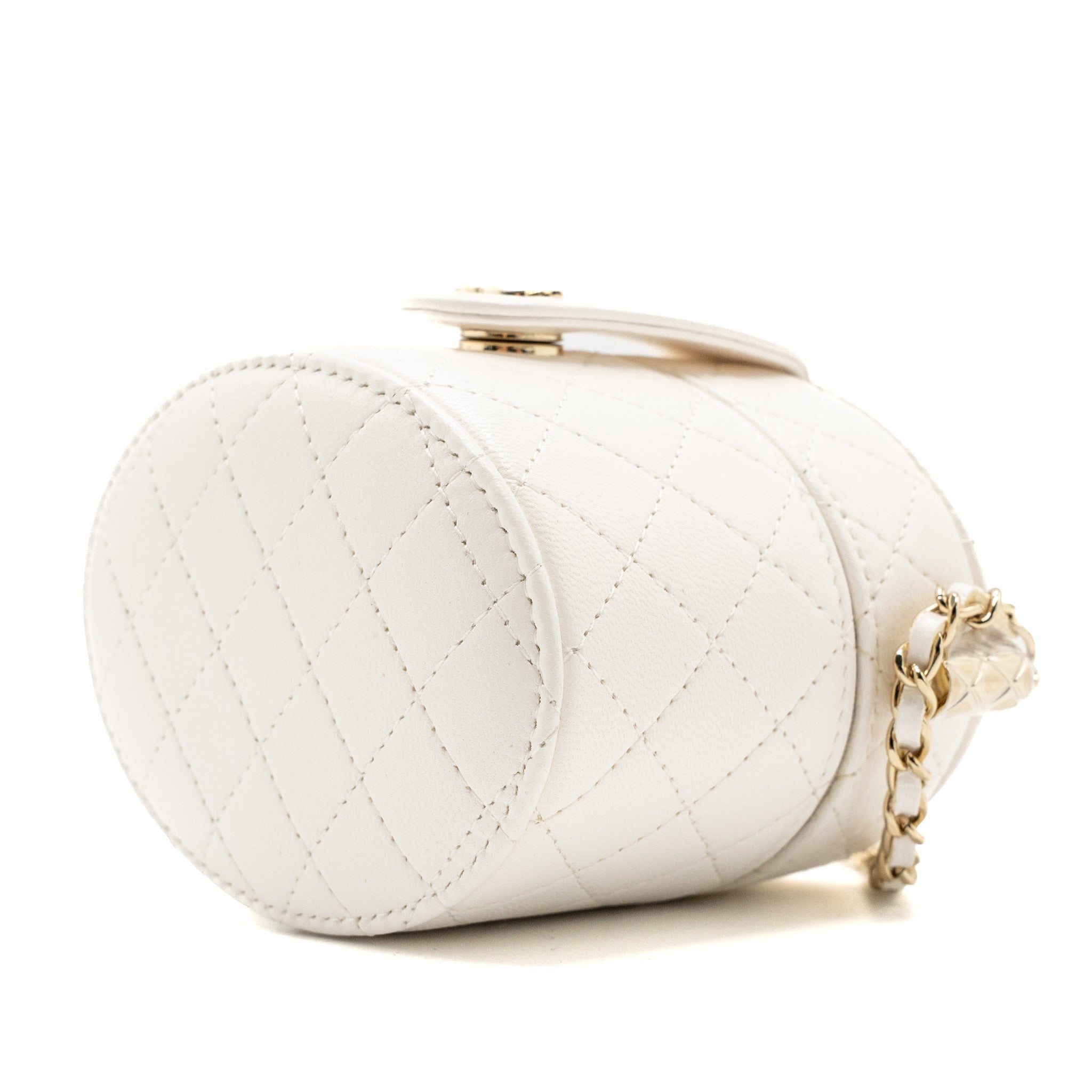 Chanel mini vanity with chain lambskin white LGHW - Image 7
