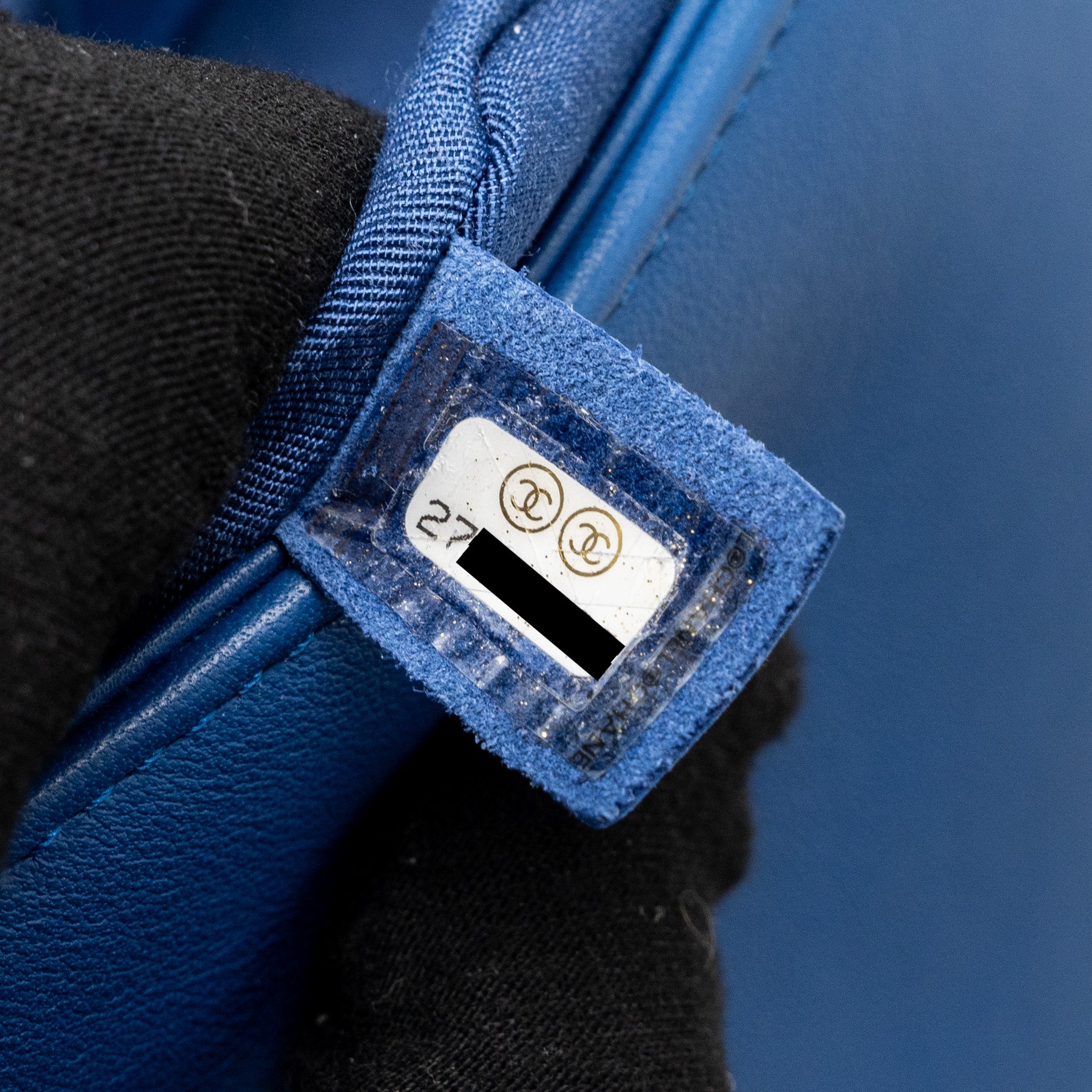 Chanel Medium Boy Bag Calfskin Blue GHW - Image 14