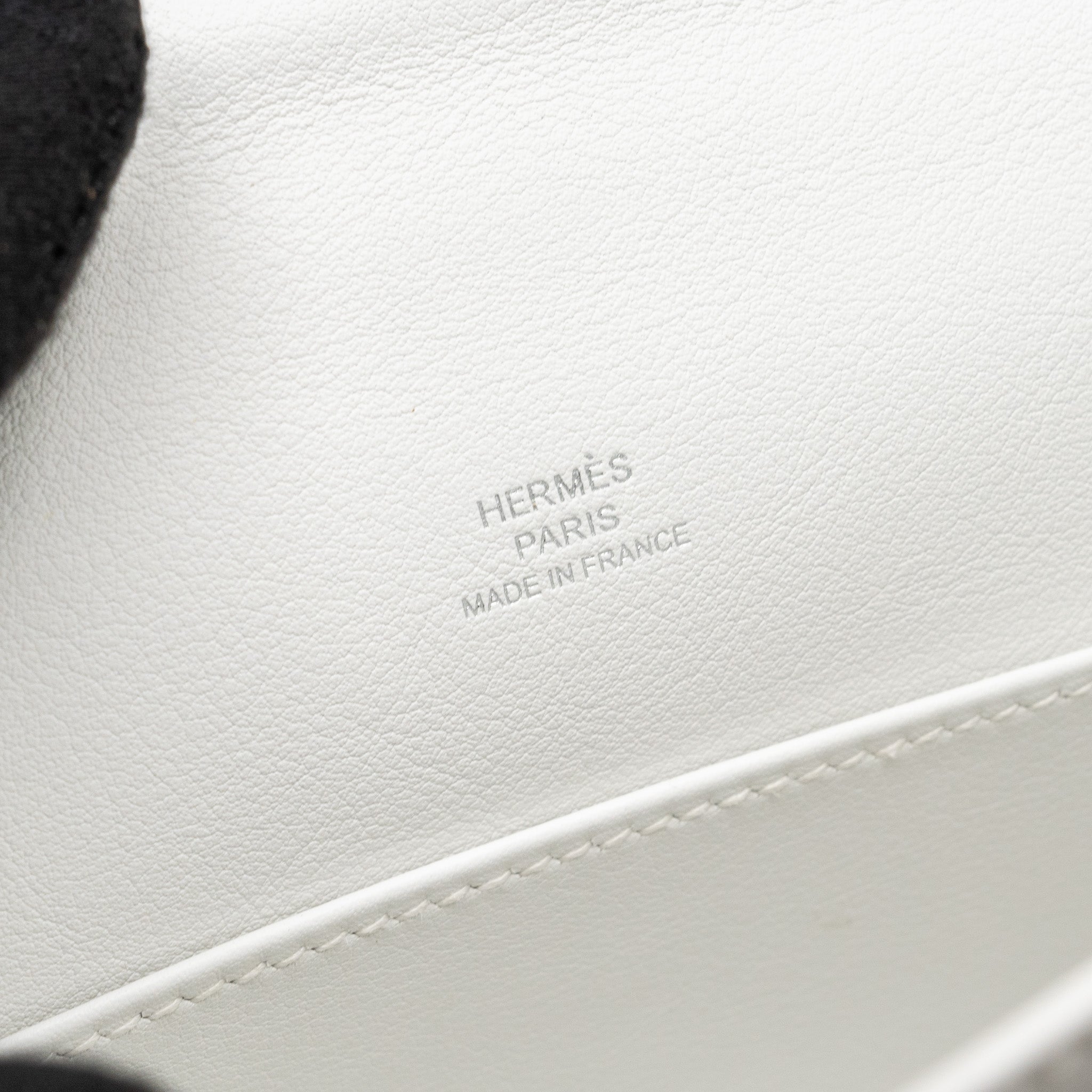 Hermes Kelly Pochette swift New White SHW stamp B - Image 10