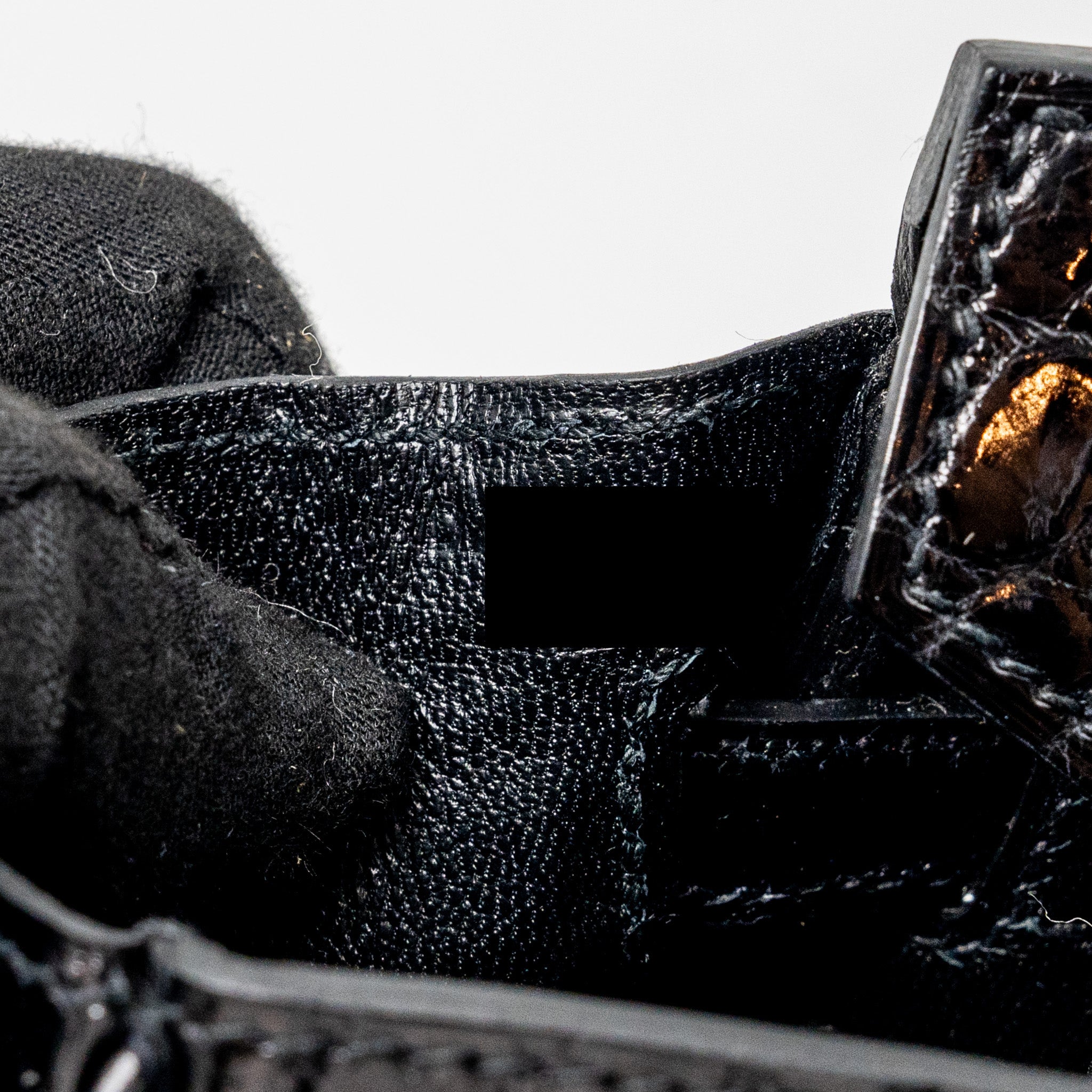 Hermes Birkin 25 shiny Crocodile Niloticus black SHW stamp D - Image 15