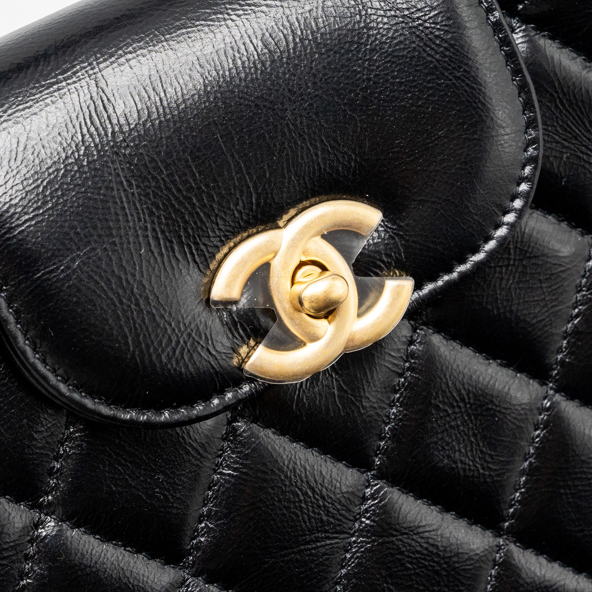 Chanel 24P Mini Shopping Tote/ Kelly Bag Calfskin Black GHW (MICROCHIP) - Image 8