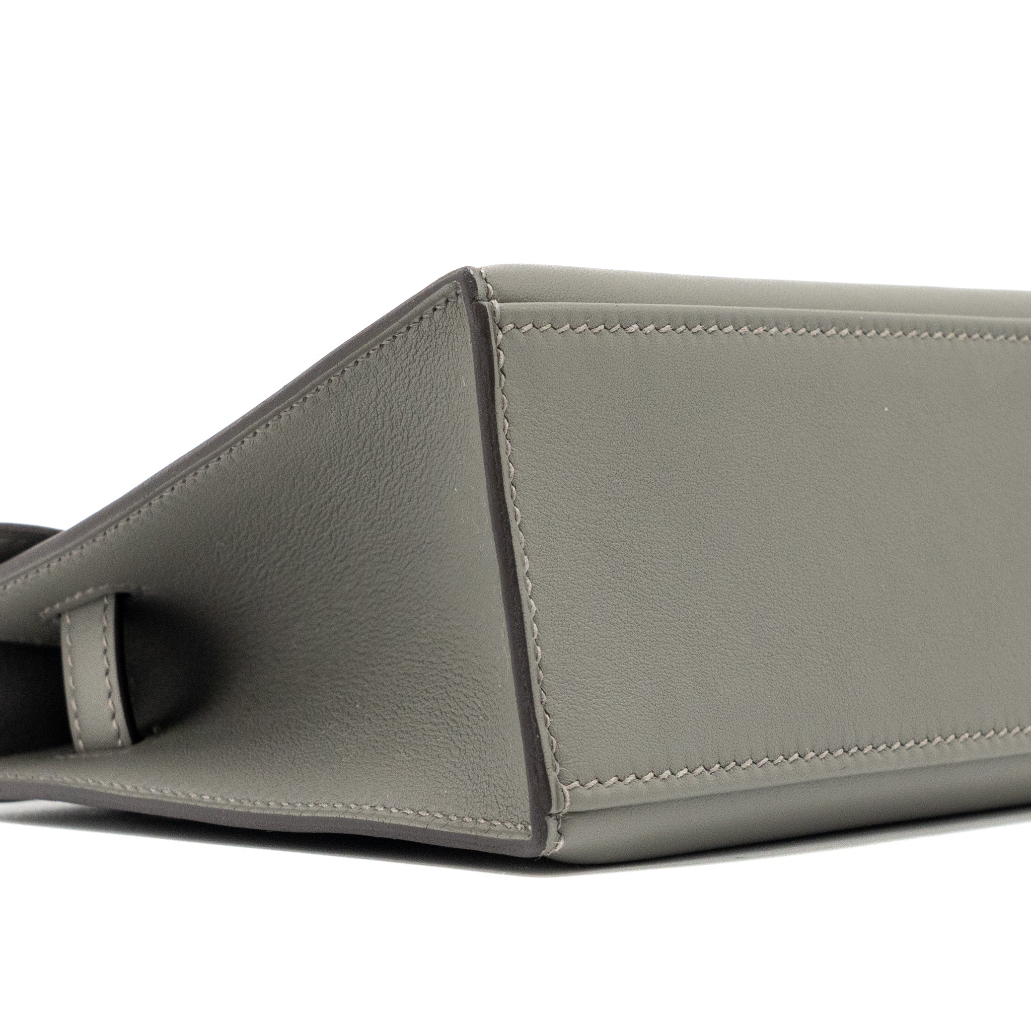 Hermes kelly pochette swift gris Meyer SHW stamp B - Image 7