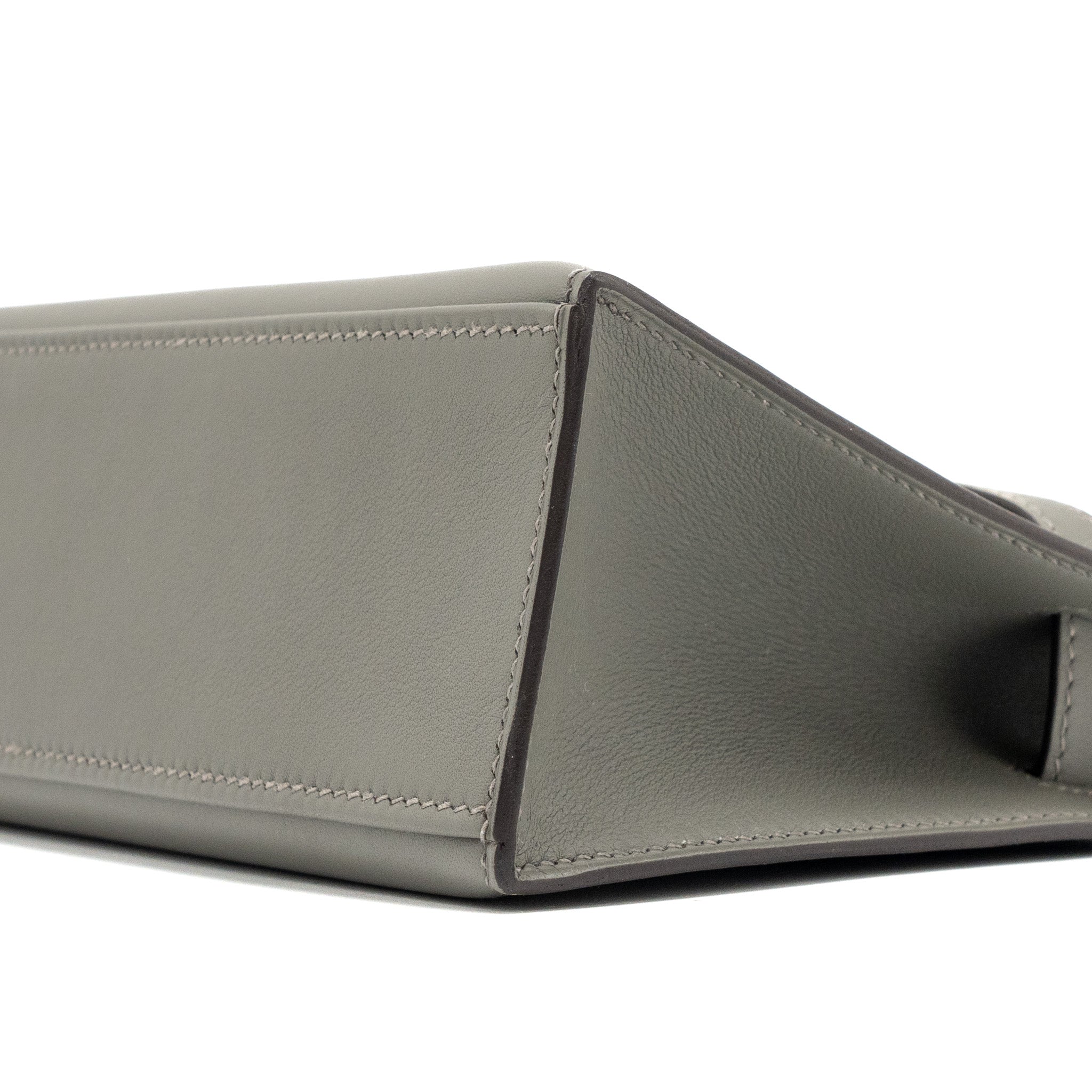Hermes kelly pochette swift gris Meyer SHW stamp B - Image 8