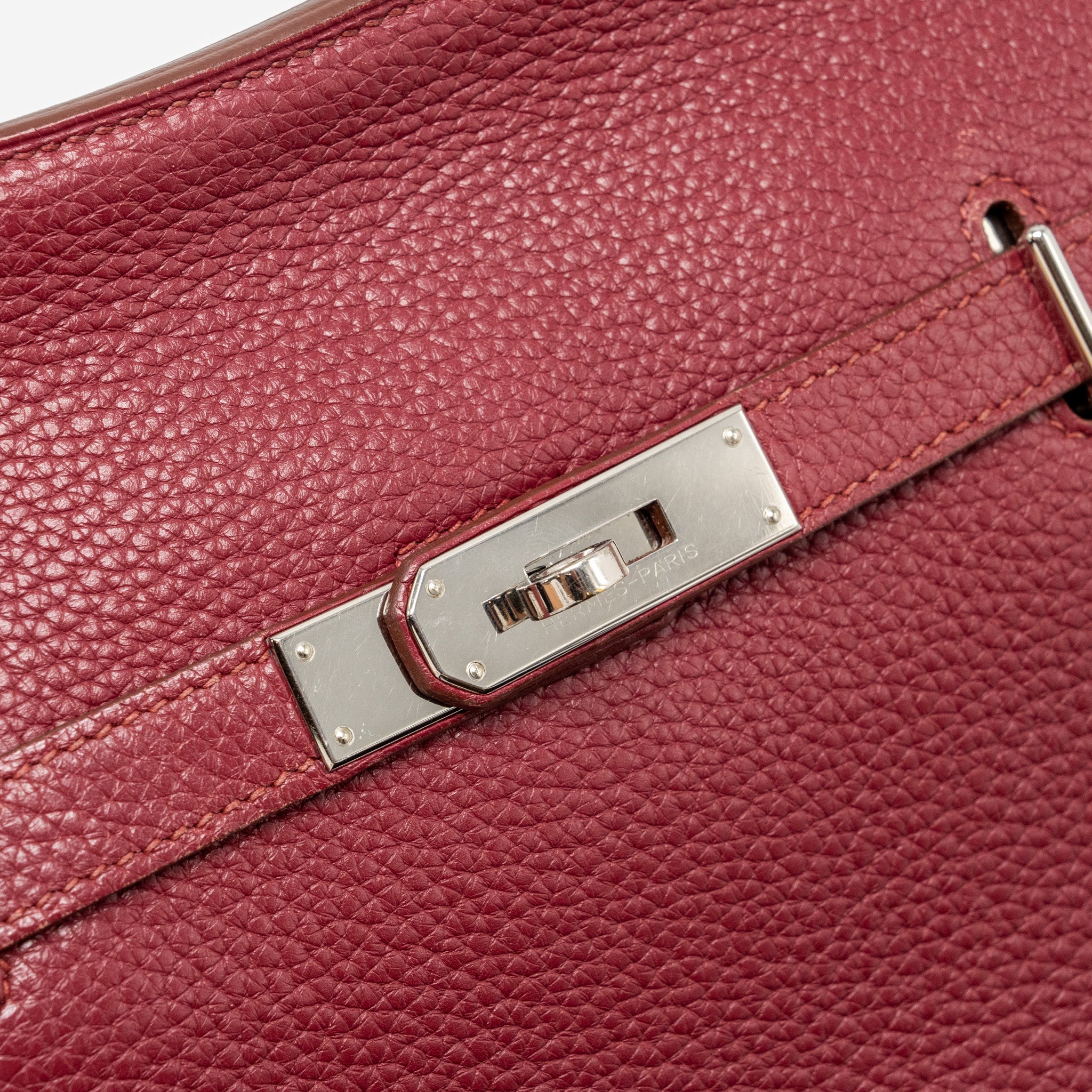 Hermes jypsiere 28 Clemence rouge grenat SHW Stamp square P - Image 8