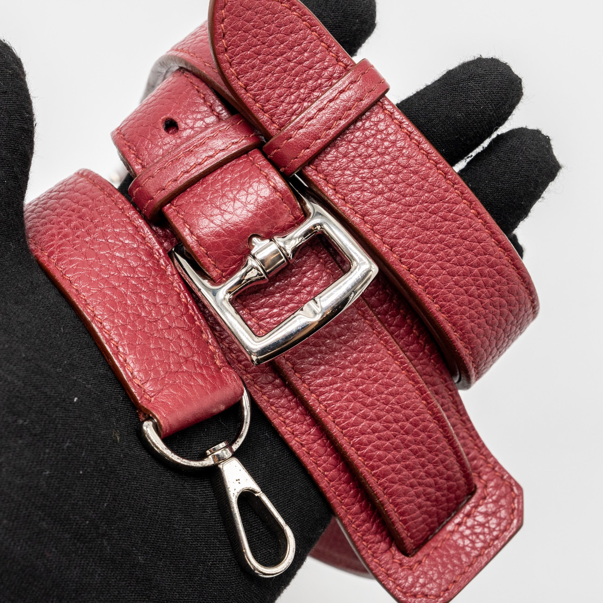Hermes jypsiere 28 Clemence rouge grenat SHW Stamp square P - Image 10