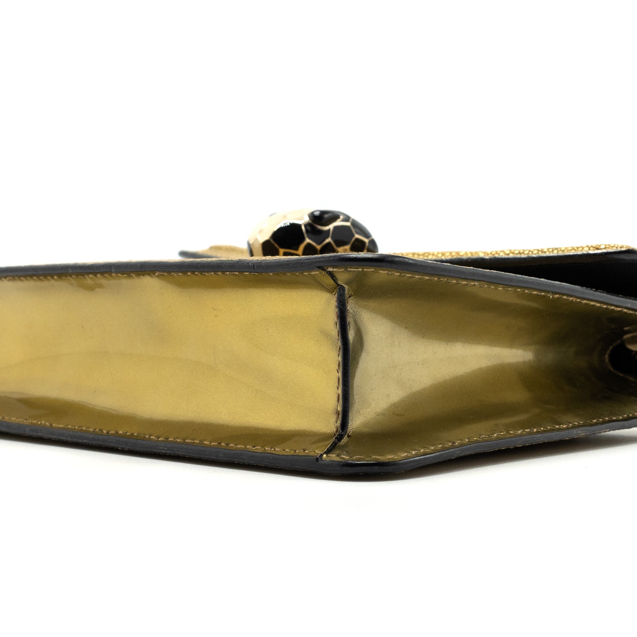 Bvlgari Serpenti Forever Crossbody Bag Stingray Leather Gold LGHW - Image 8