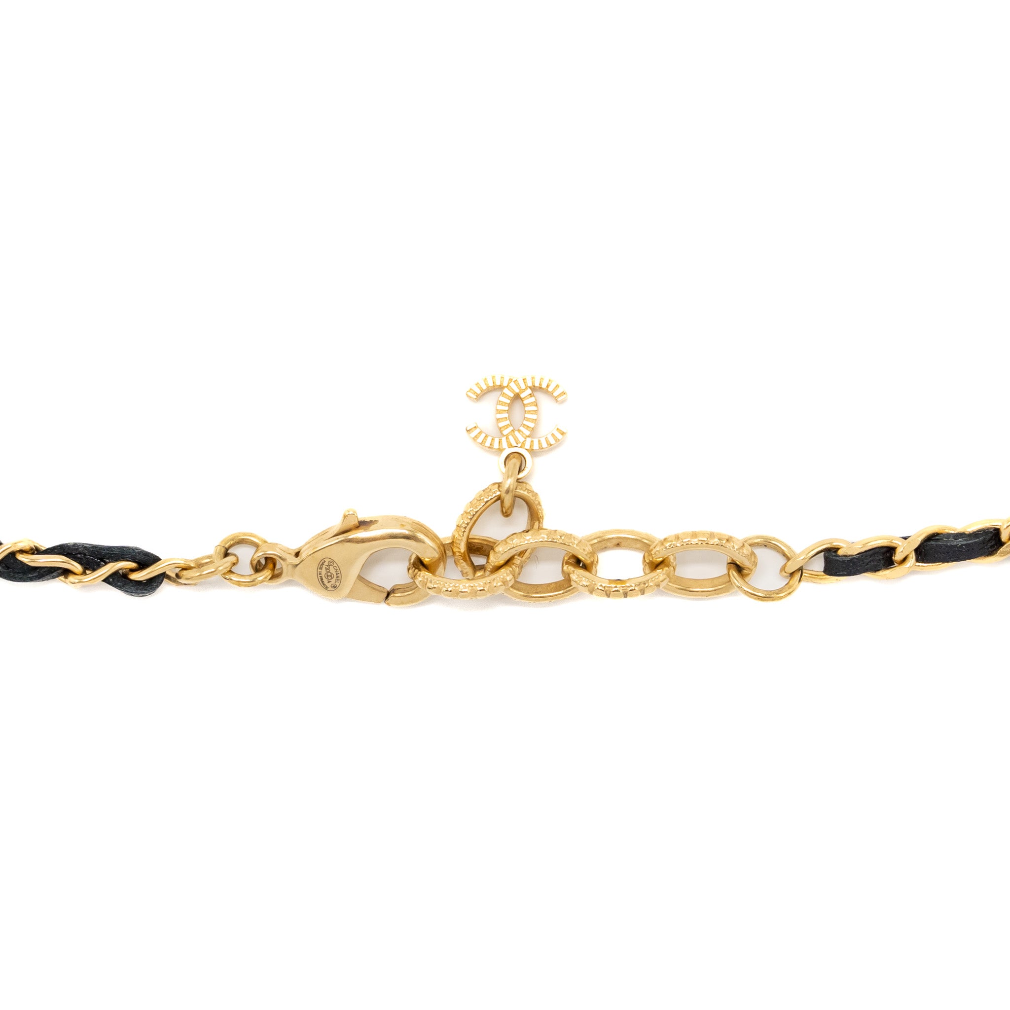 Chanel Large Model Perfume Bottle Necklace Crystal/Pearl/Gold Tone - Image 4