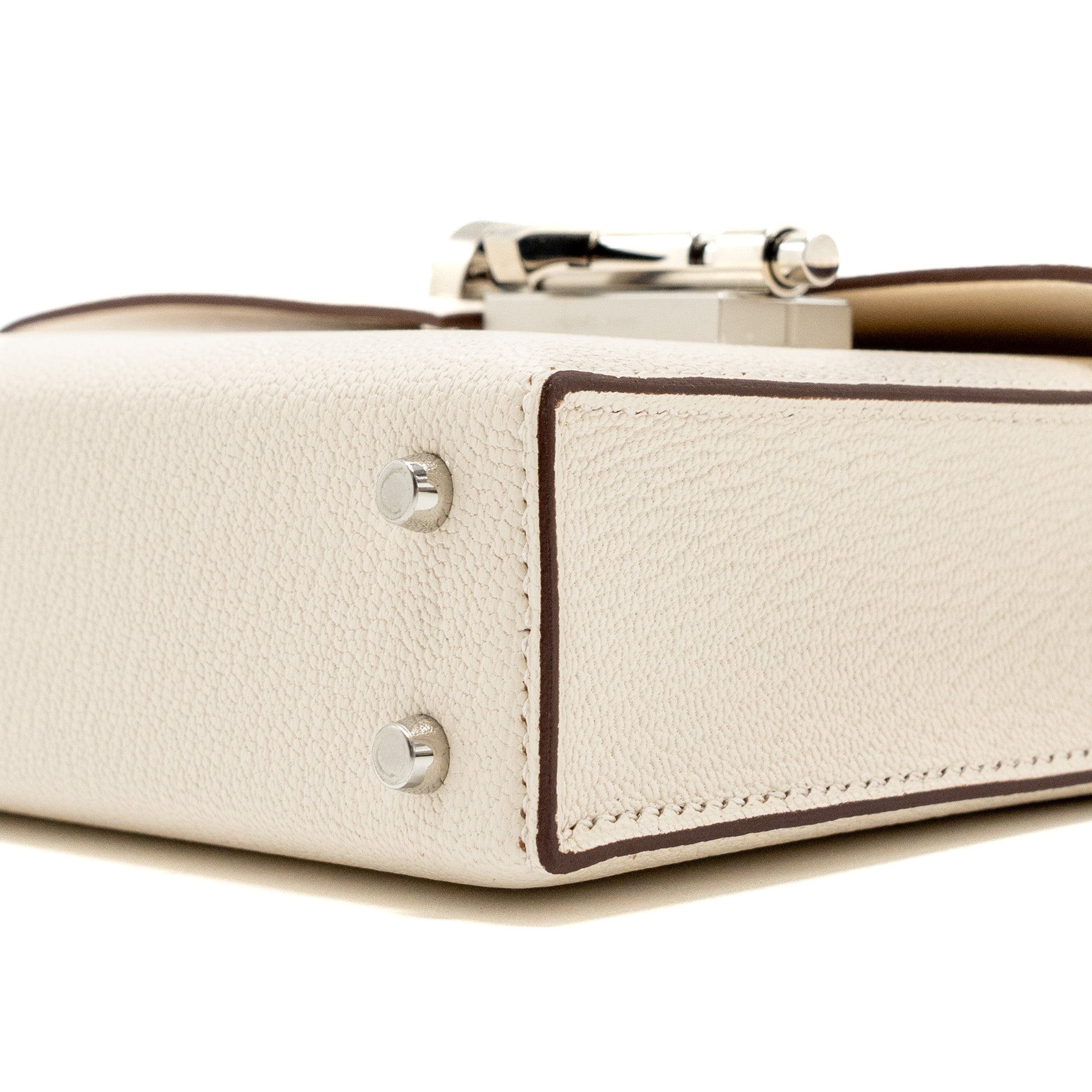 Hermes Mini Verrou chevre mysore nata / multicolor strap SHW stamp U - Image 7