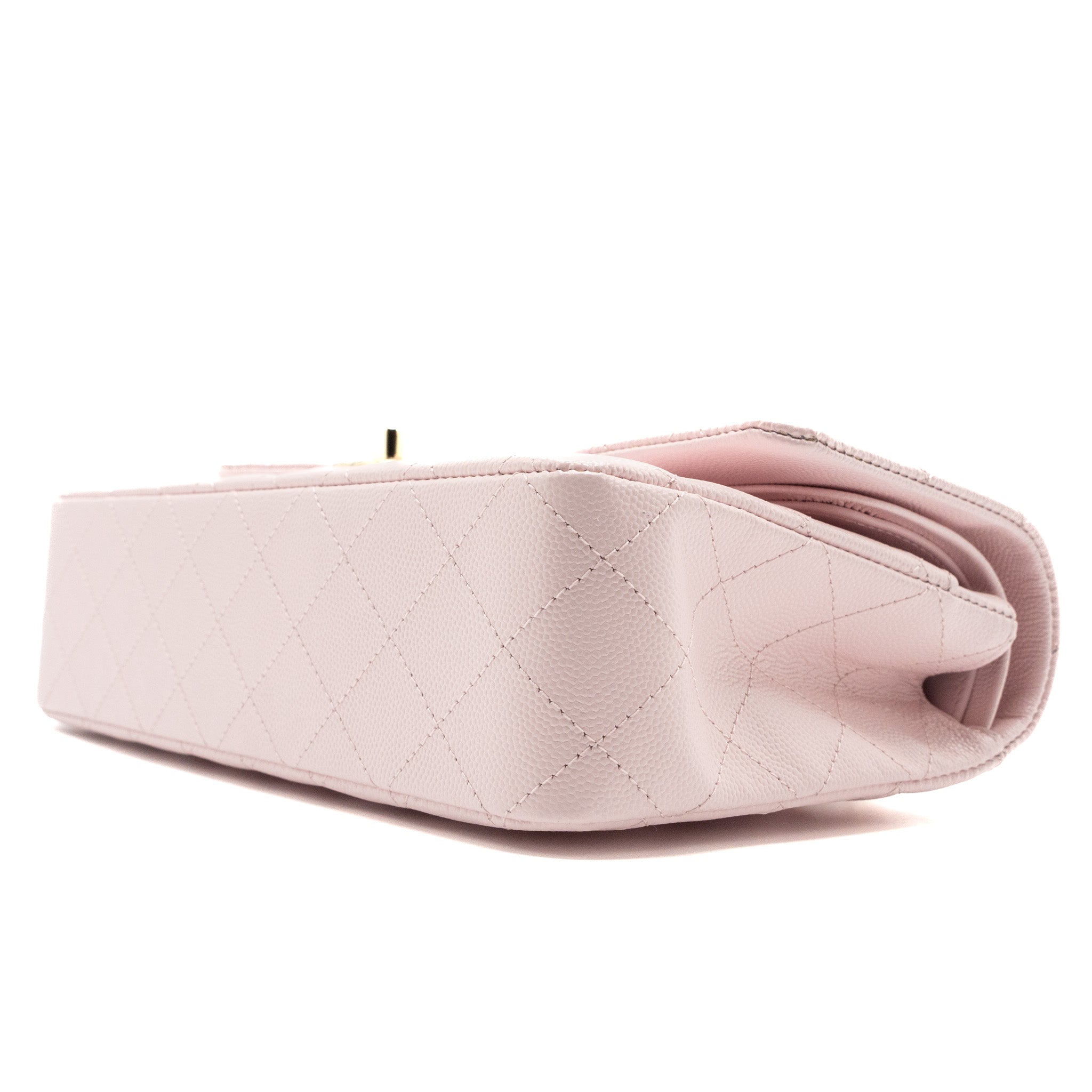 Chanel medium classic double flap bag caviar light pink LGHW (microchip) - Image 8