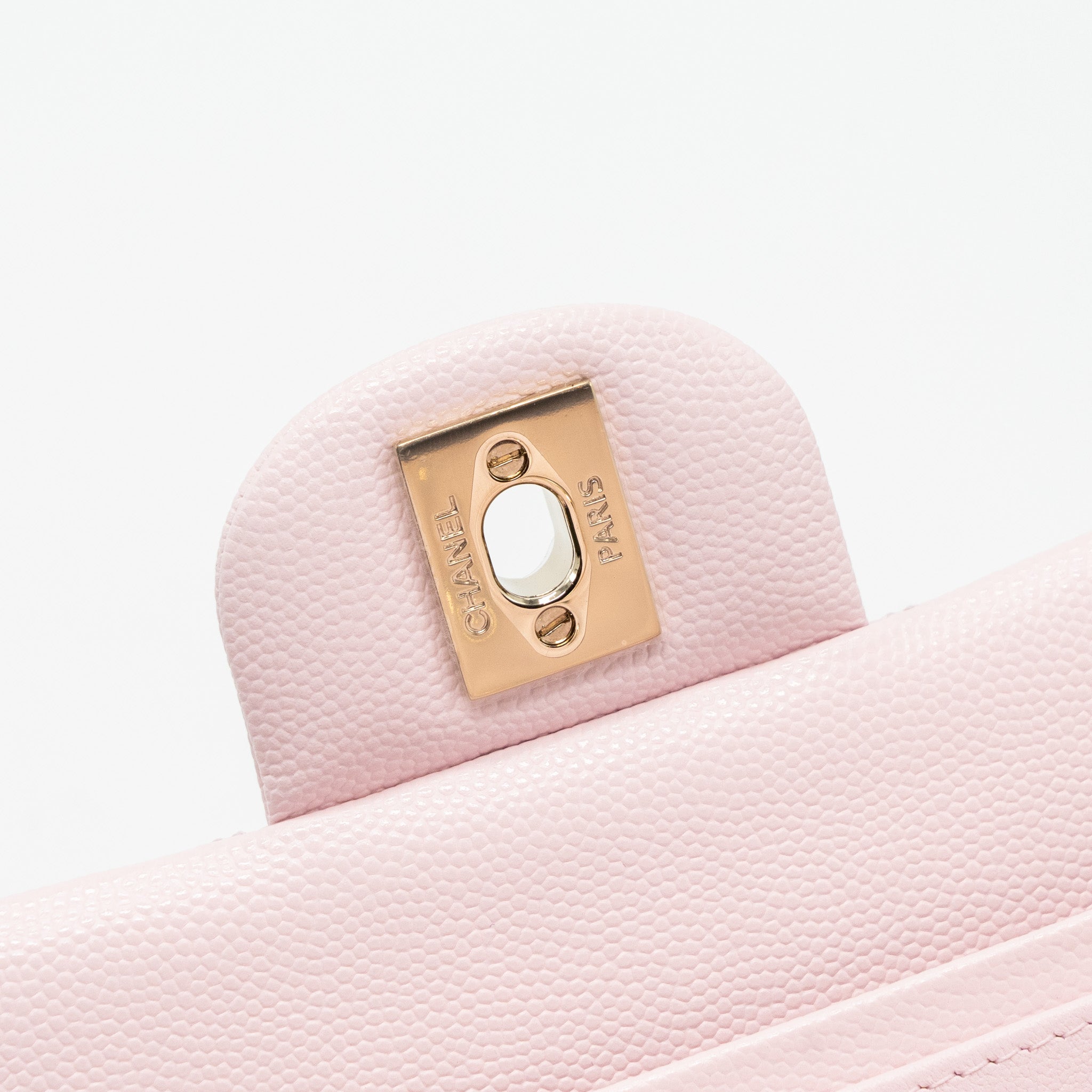 Chanel medium classic double flap bag caviar light pink LGHW (microchip) - Image 11