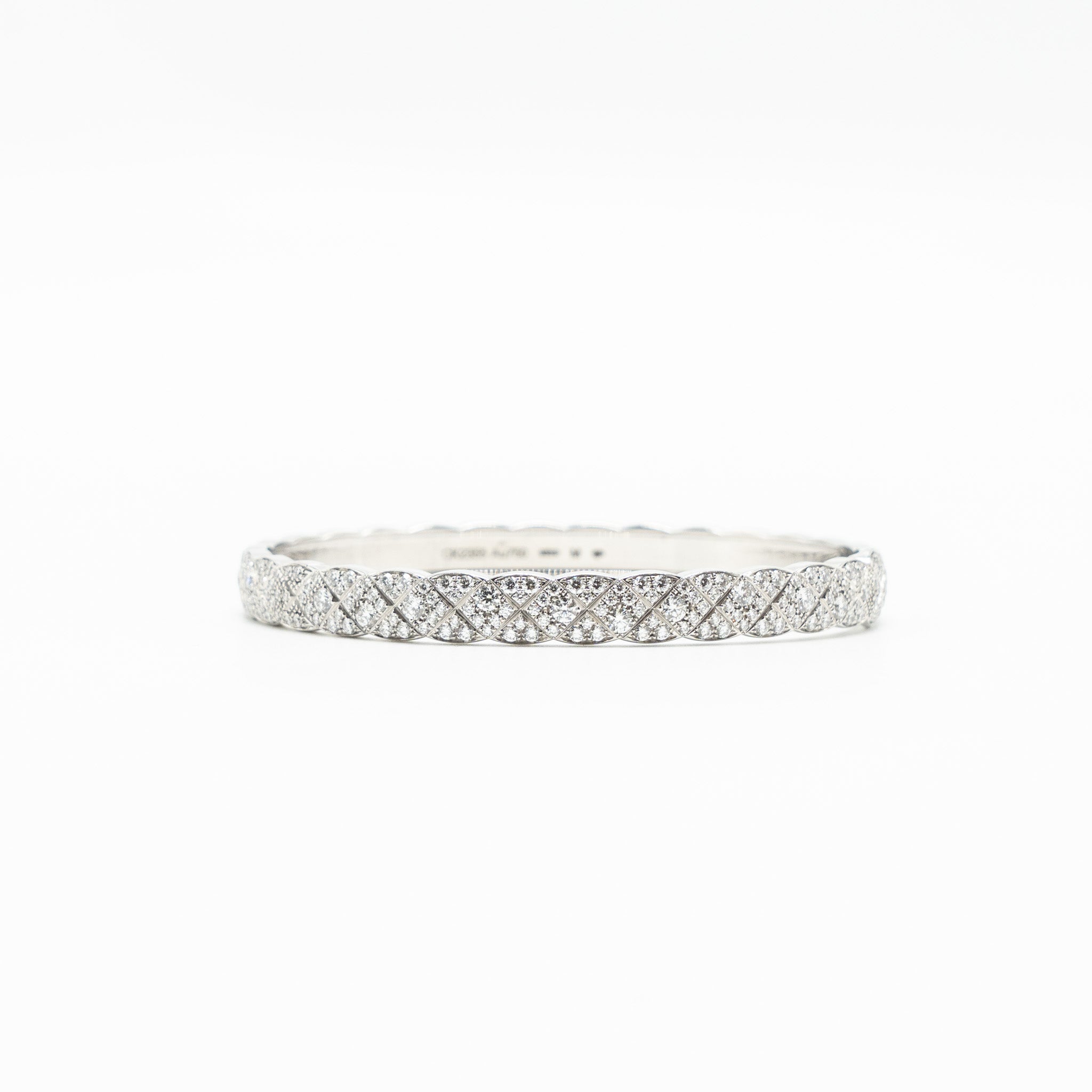 Chanel Size M Coco Crush Bracelet Quilted Motif 18k white gold diamonds - Image 5