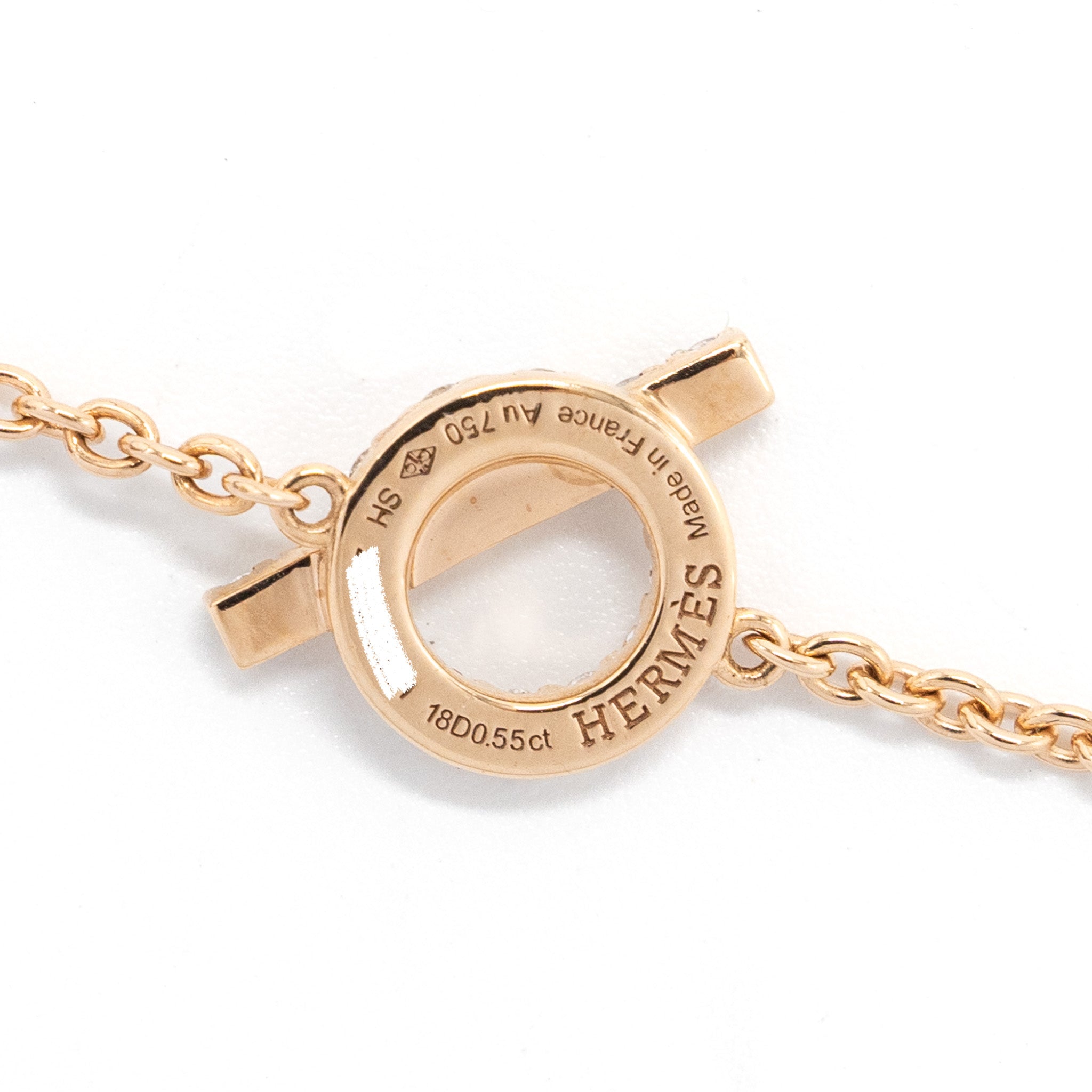 Hermes size SH finesse bracelet rose gold diamonds - Image 5
