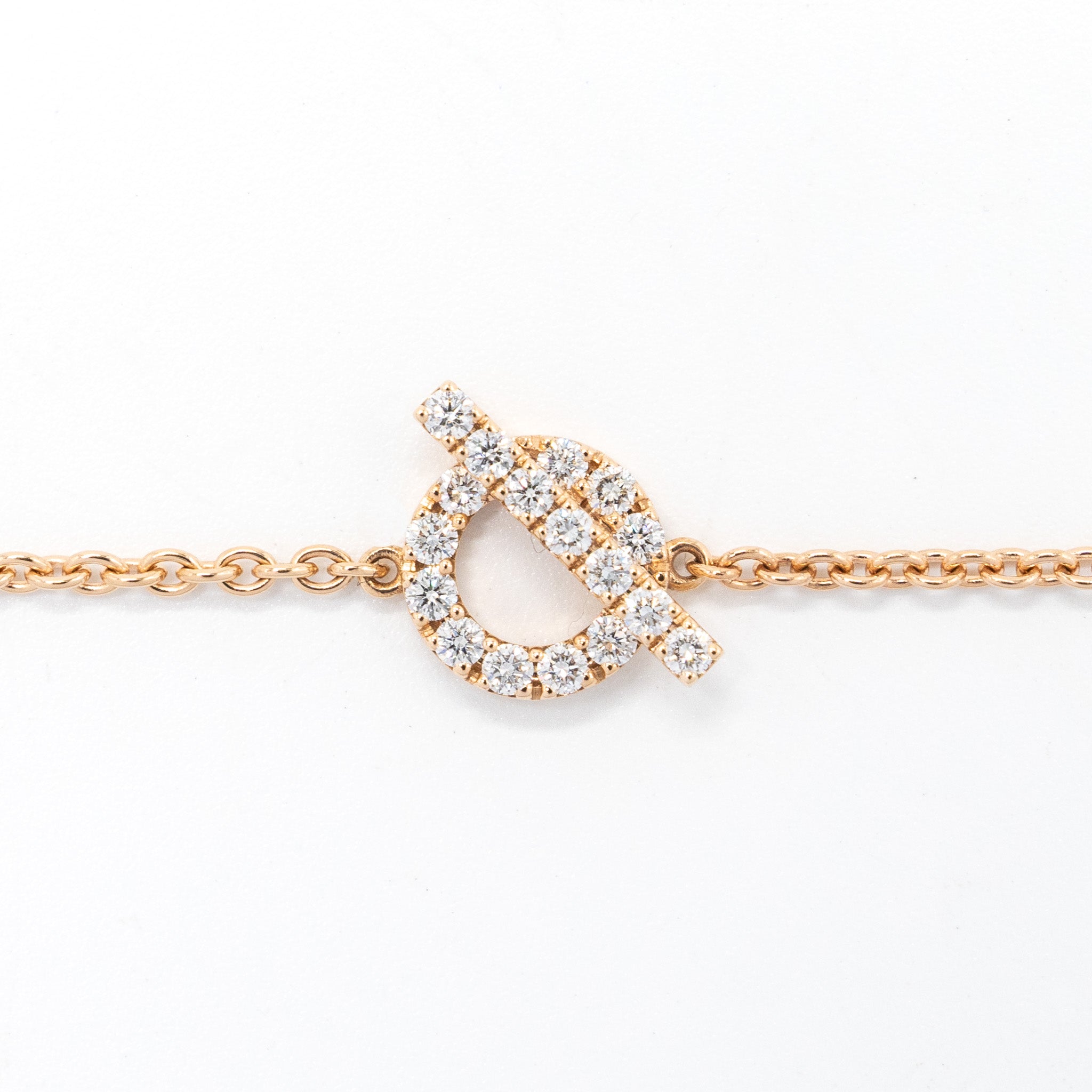 Hermes size SH finesse bracelet rose gold diamonds - Image 4