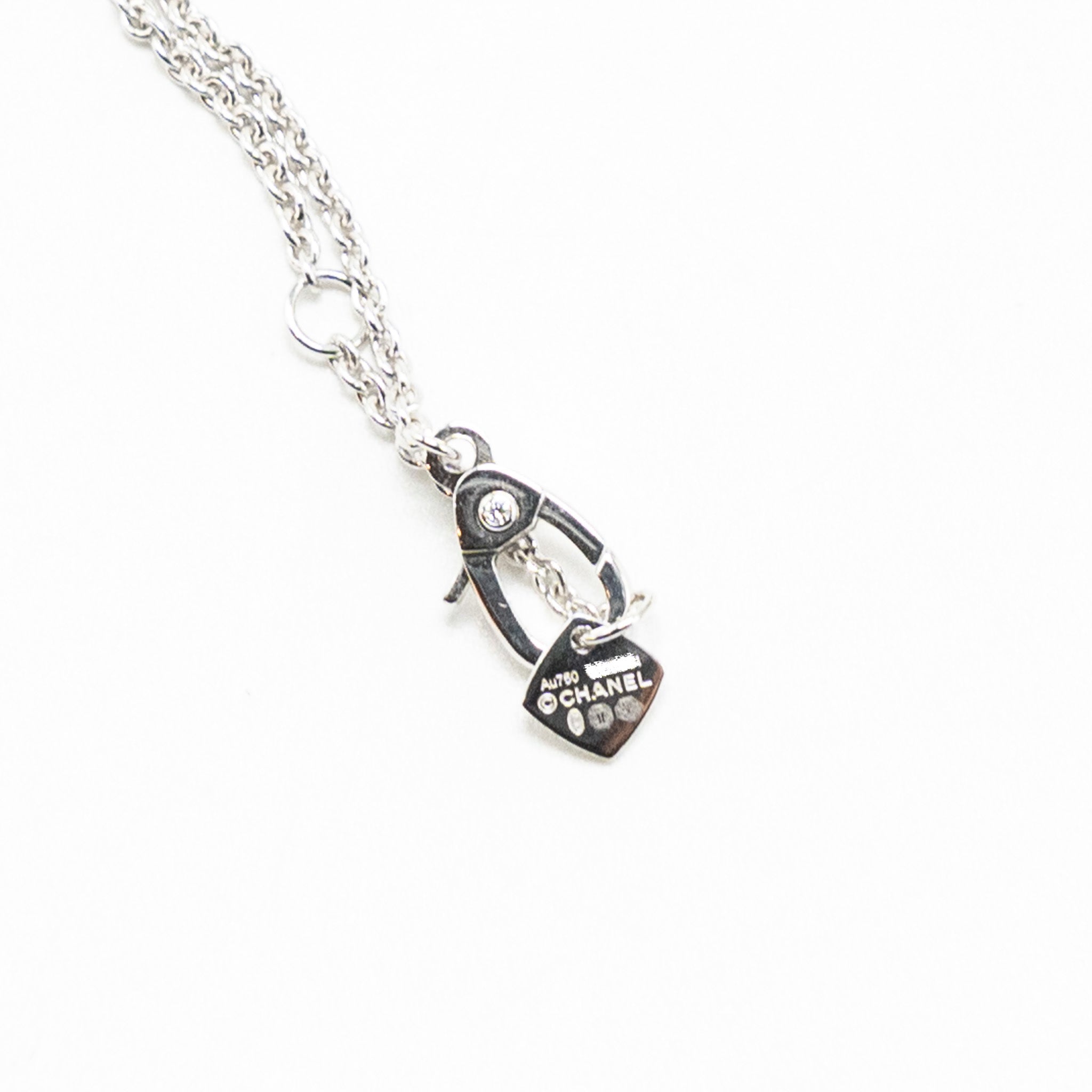 Chanel Coco Crush Necklace Quilted motif 18k white gold, diamonds - Image 6